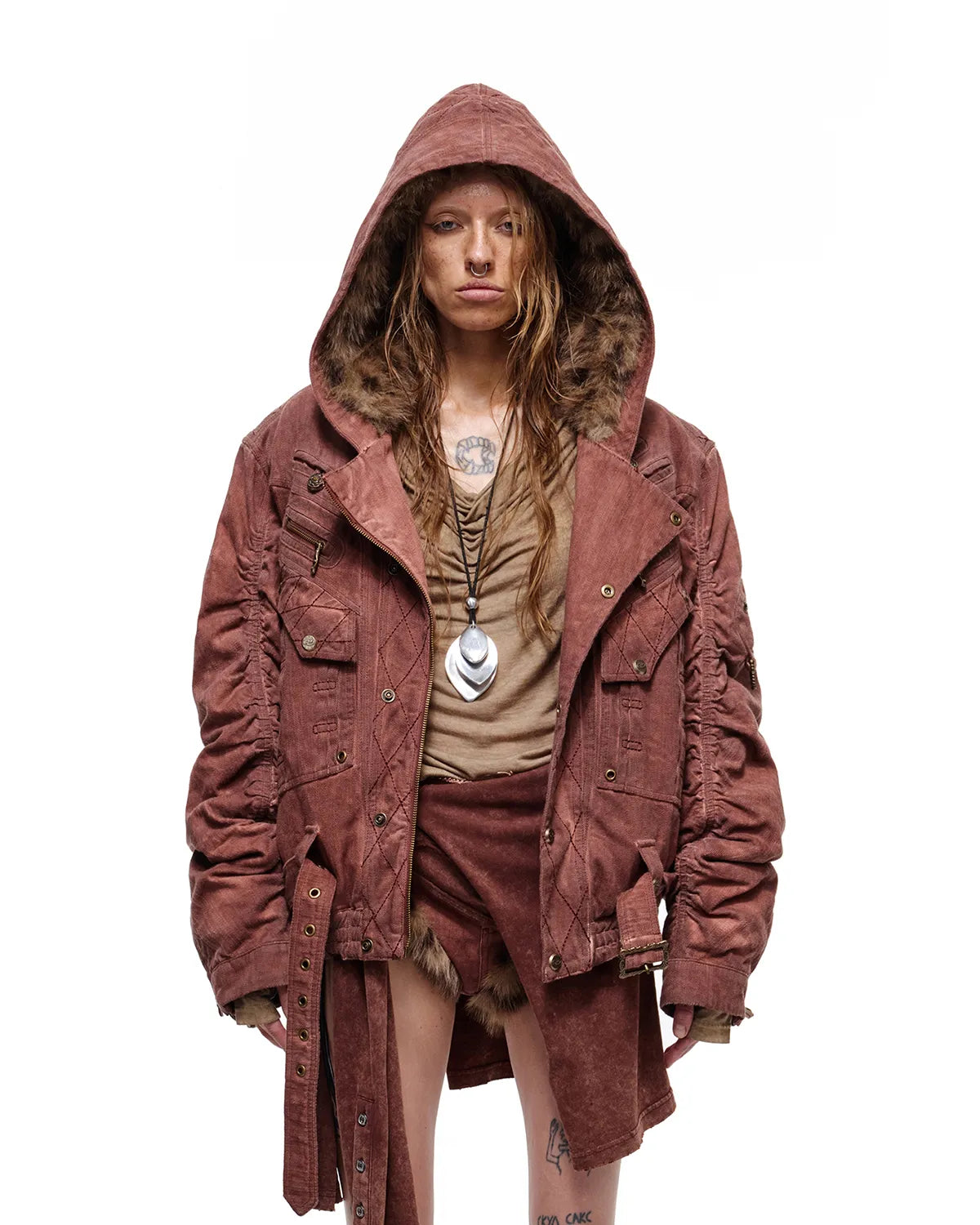 Personsoul Faux-Fur Lined Hooded Jacket