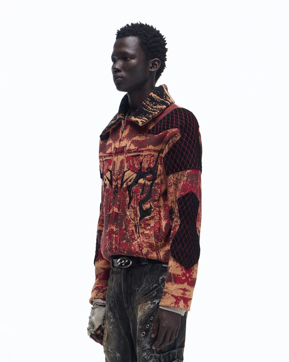 Personsoul Patchwork Knit Jacket