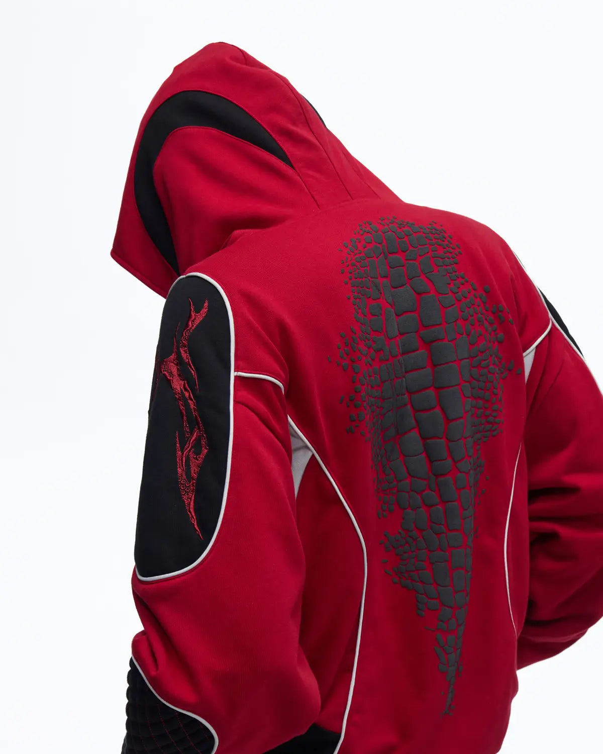 Personsoul Totem Color-Block Racing Hoodie