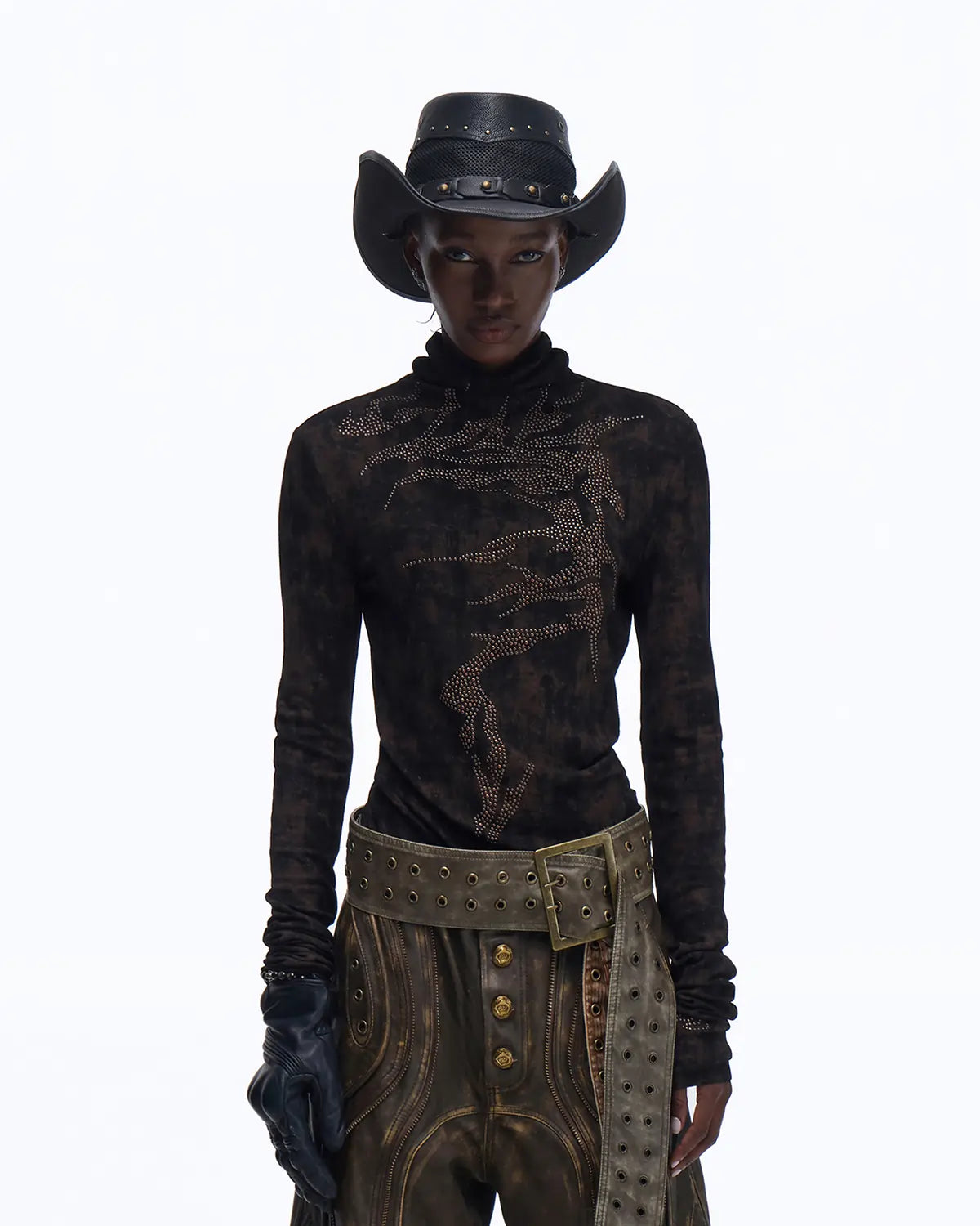 Personsoul Metallic Crystal-Lightning Long Sleeve Tee