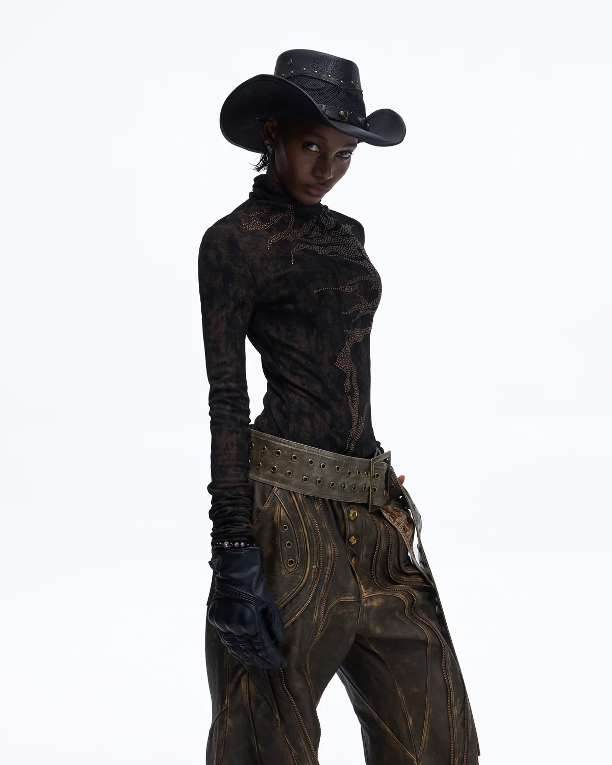 Personsoul Metallic Crystal-Lightning Long Sleeve Tee