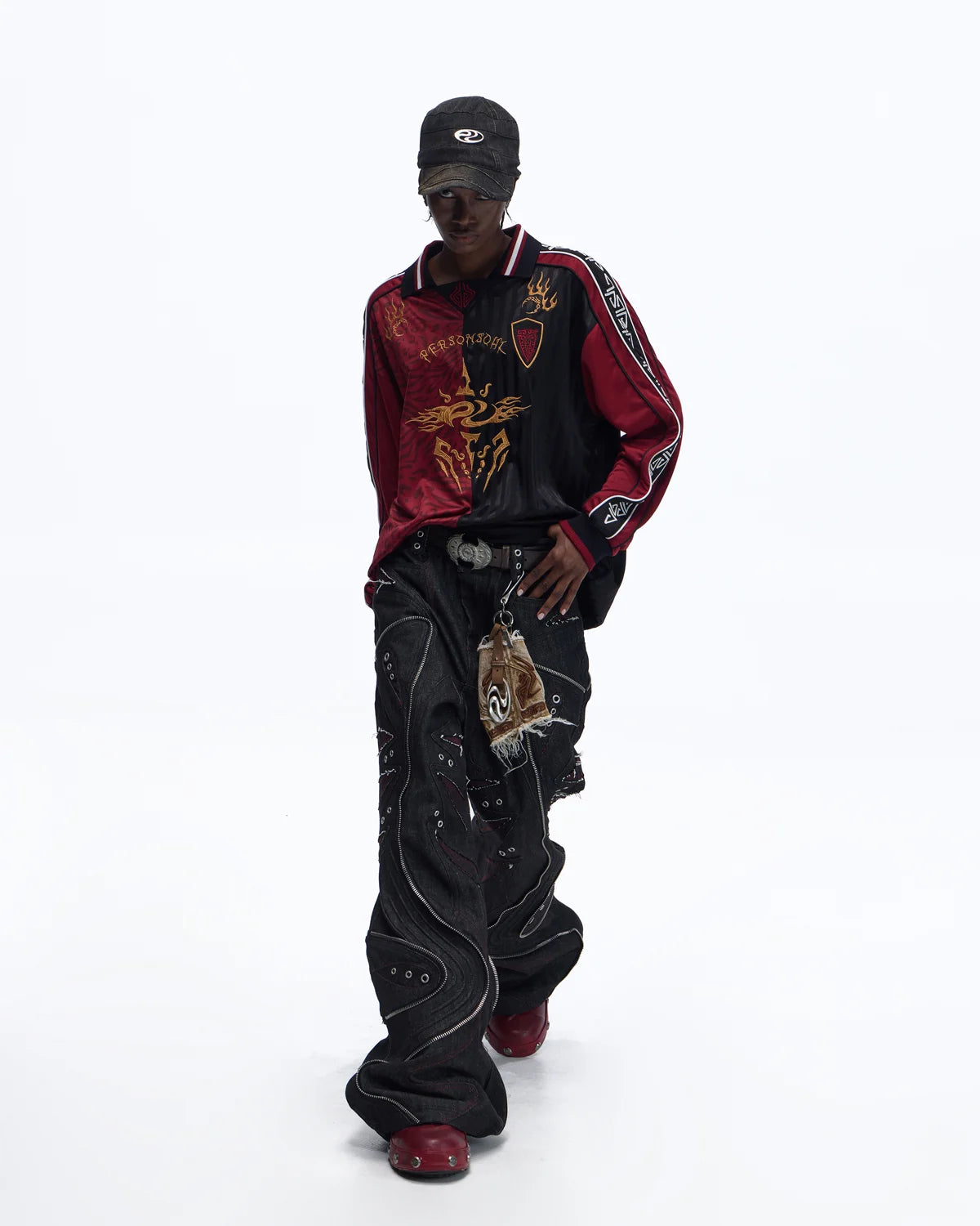 Personsoul Tribal-Animal Print Patchwork Shirt