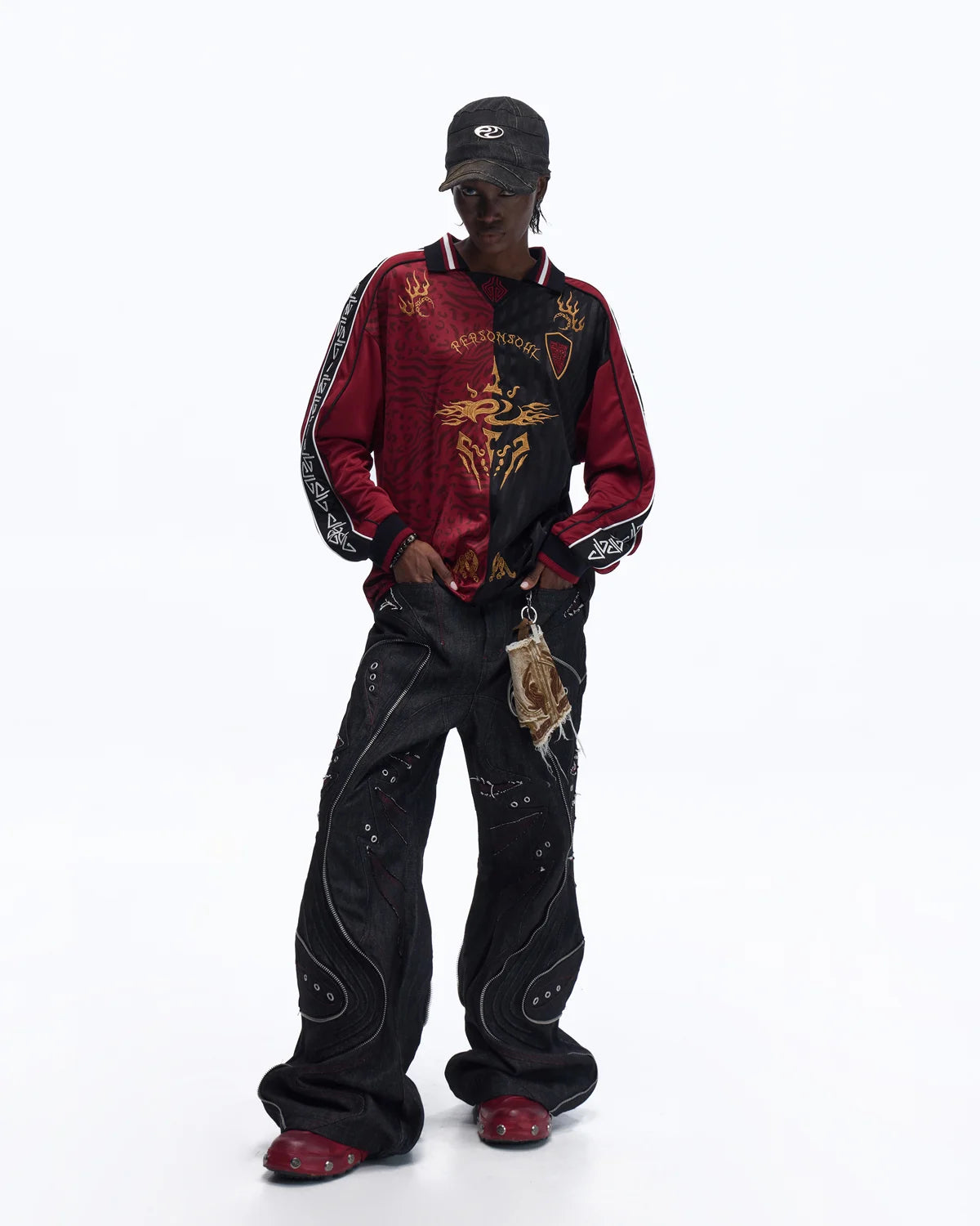 Personsoul Tribal-Animal Print Patchwork Shirt