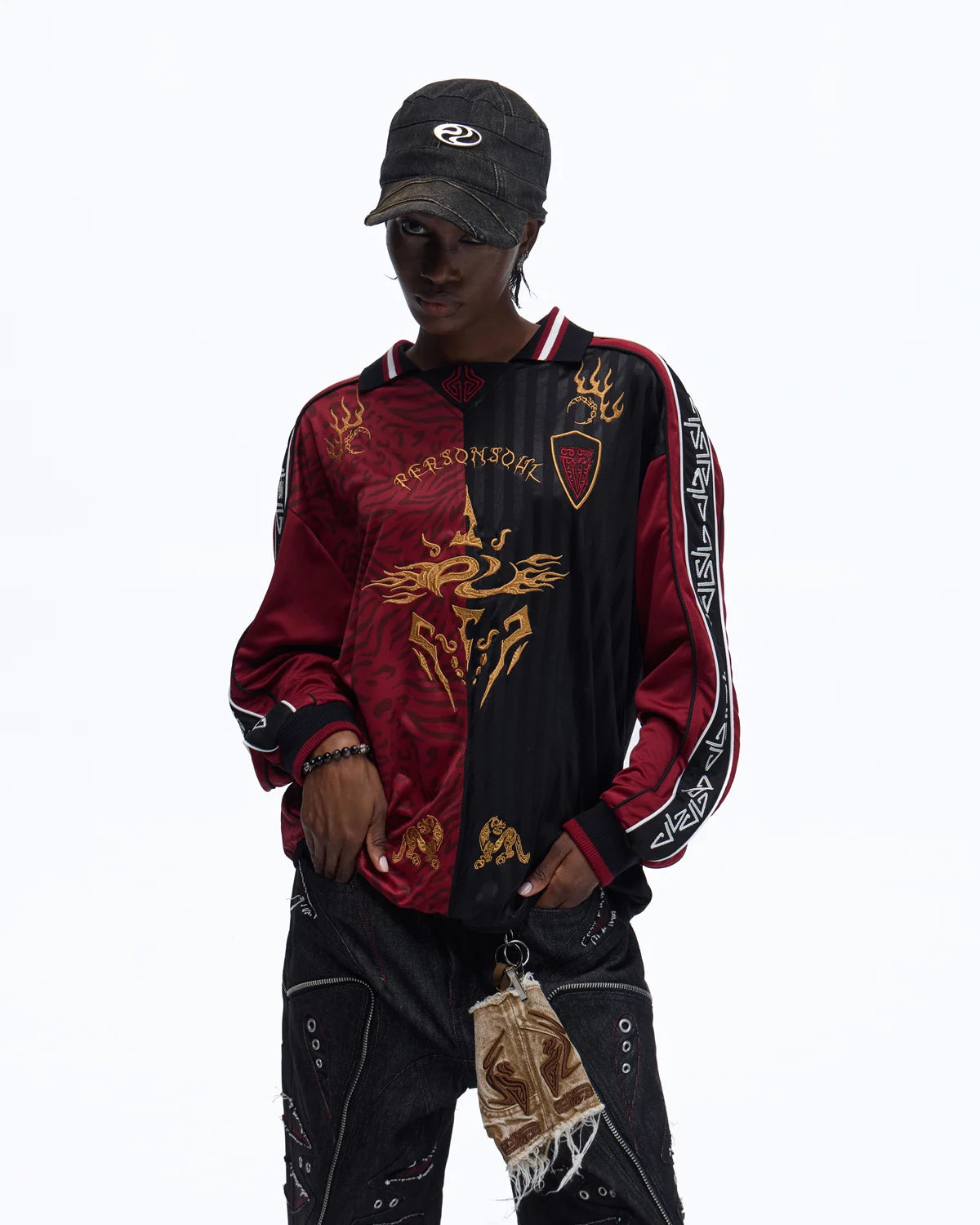 Personsoul Tribal-Animal Print Patchwork Shirt