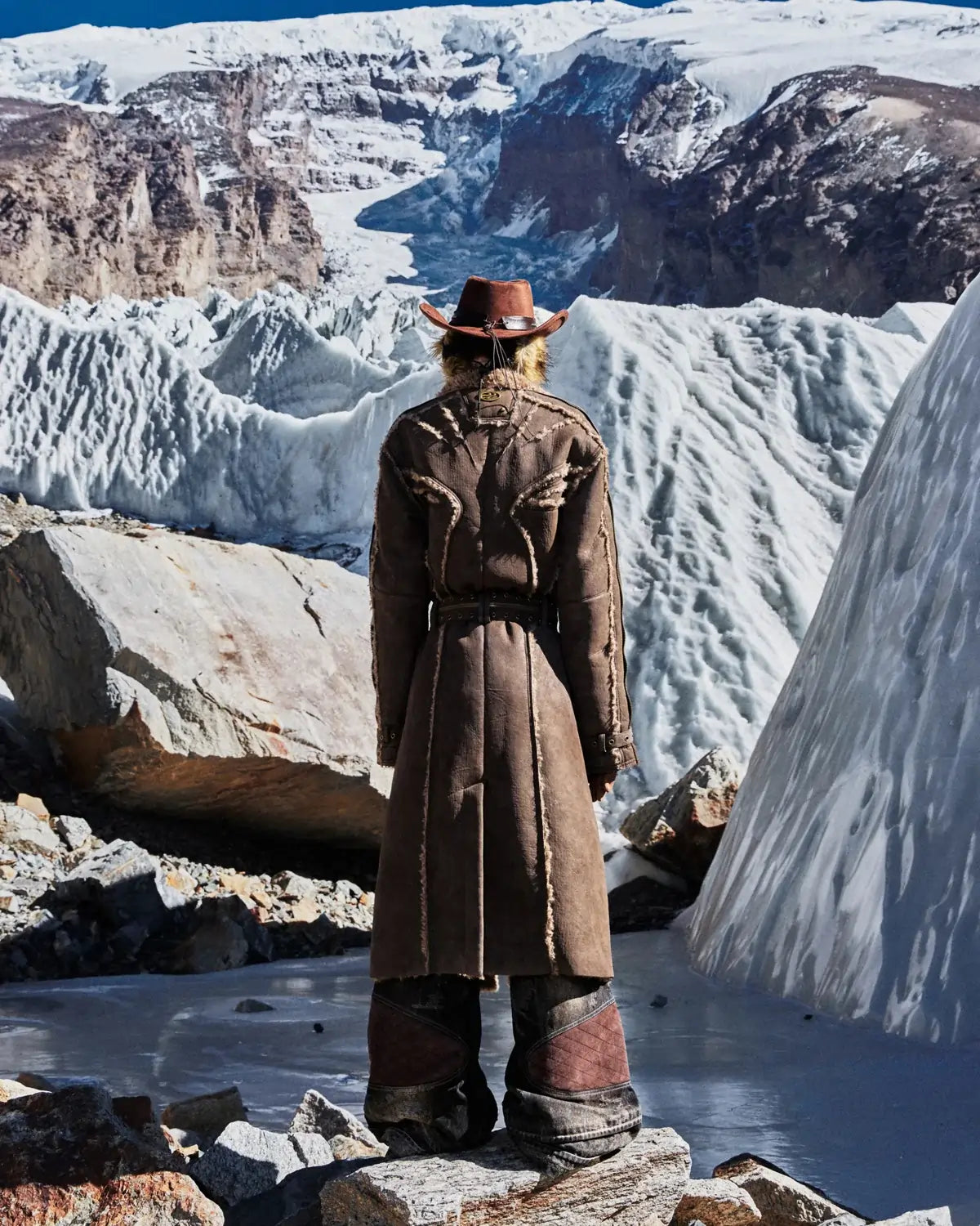 Personsoul Vintage Long Shearling Coat