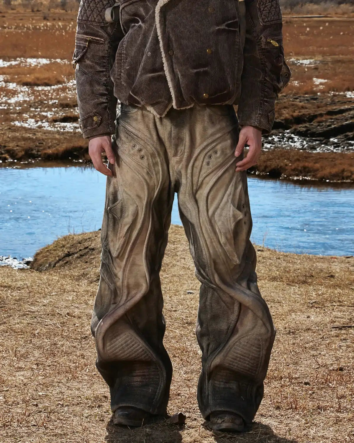 Personsoul Brushed Aged Scimitar Denim Jeans