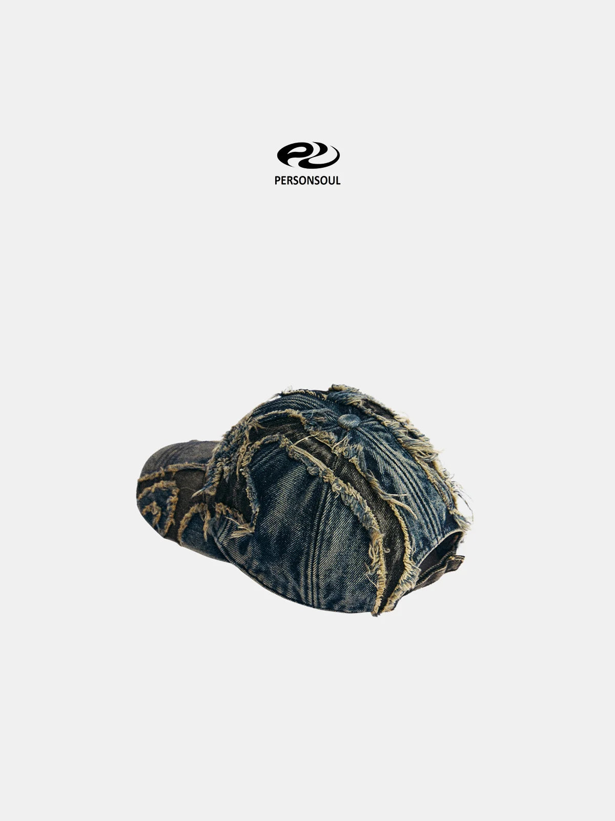 Personsoul Distressed Denim Baseball Cap