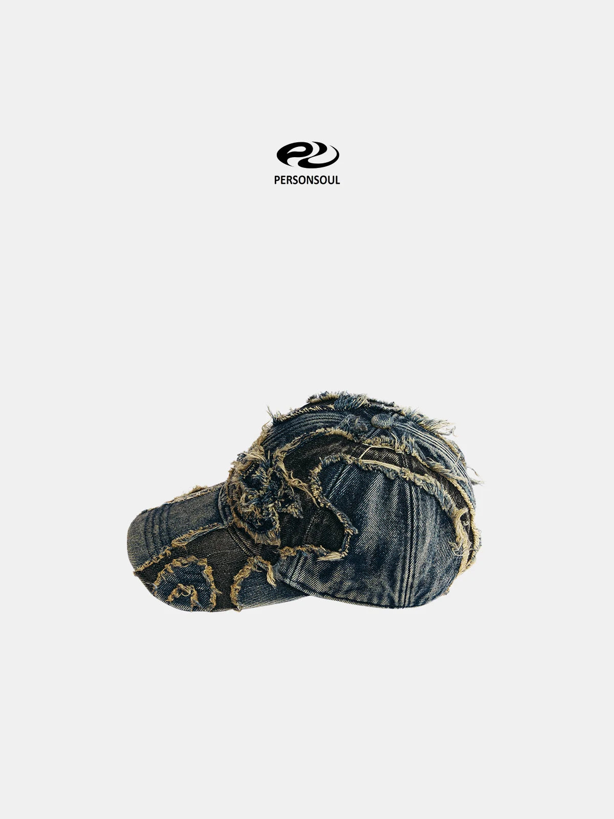 Personsoul Distressed Denim Baseball Cap