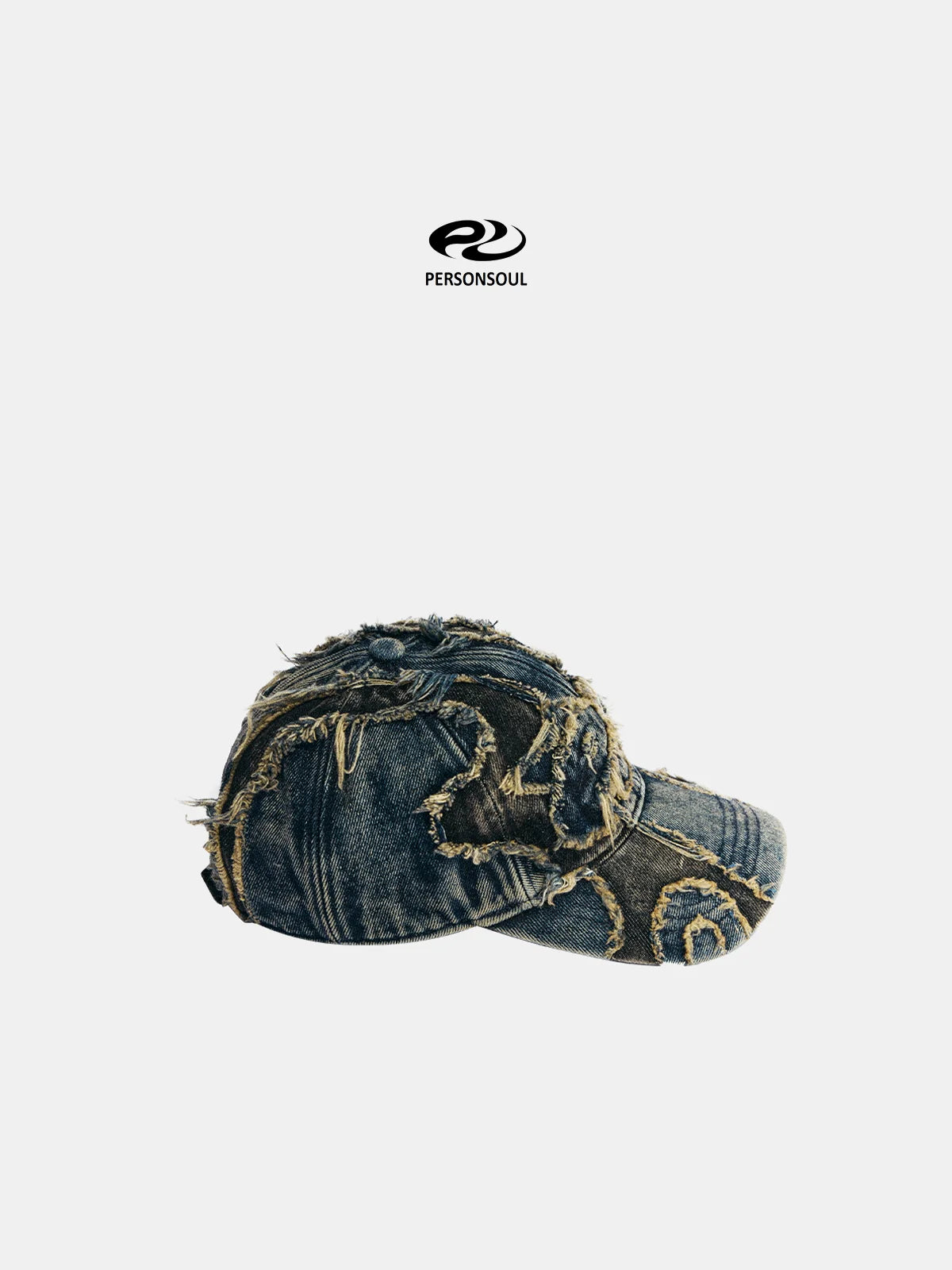 Personsoul Distressed Denim Baseball Cap