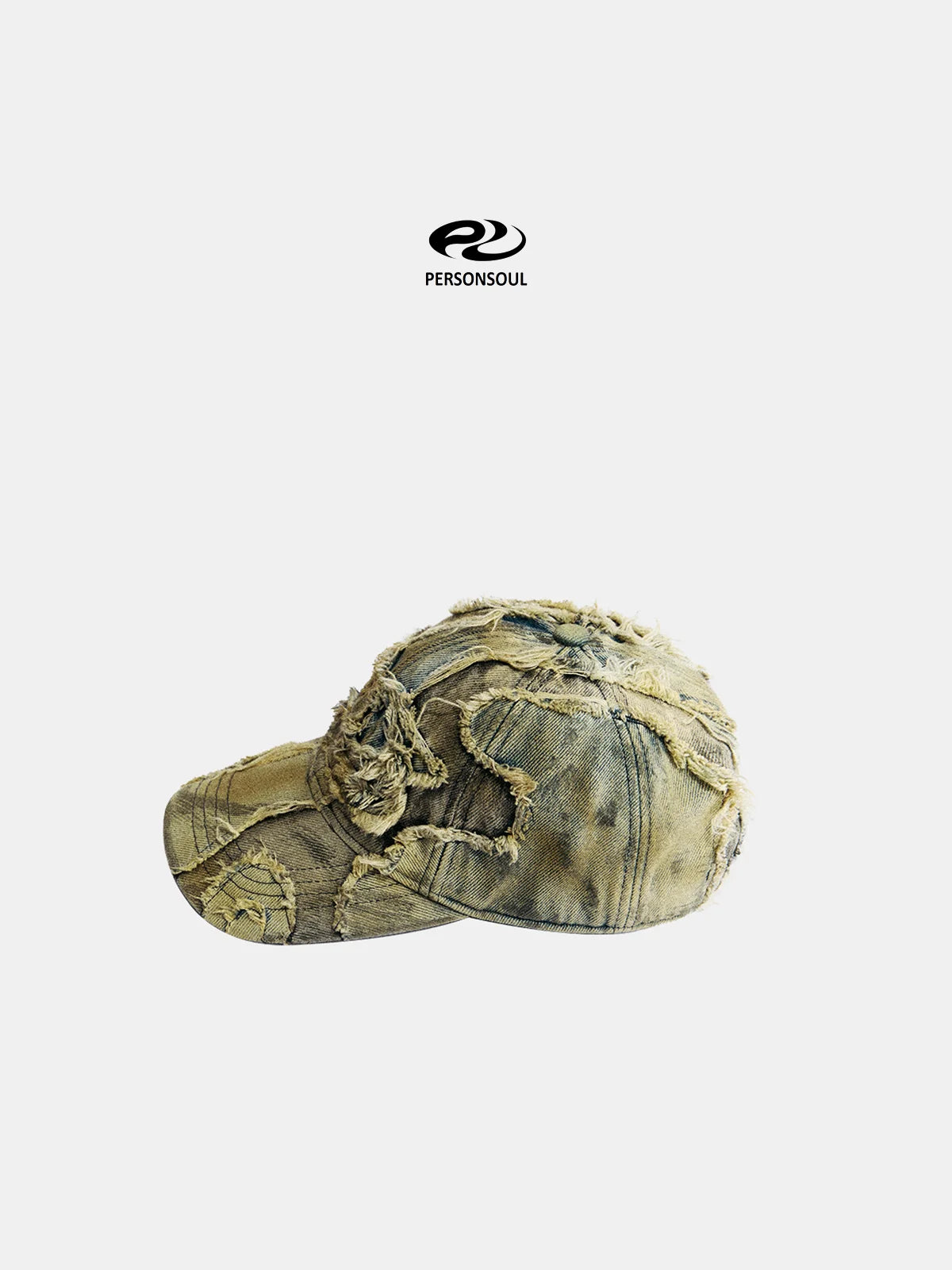 Personsoul Distressed Denim Baseball Cap