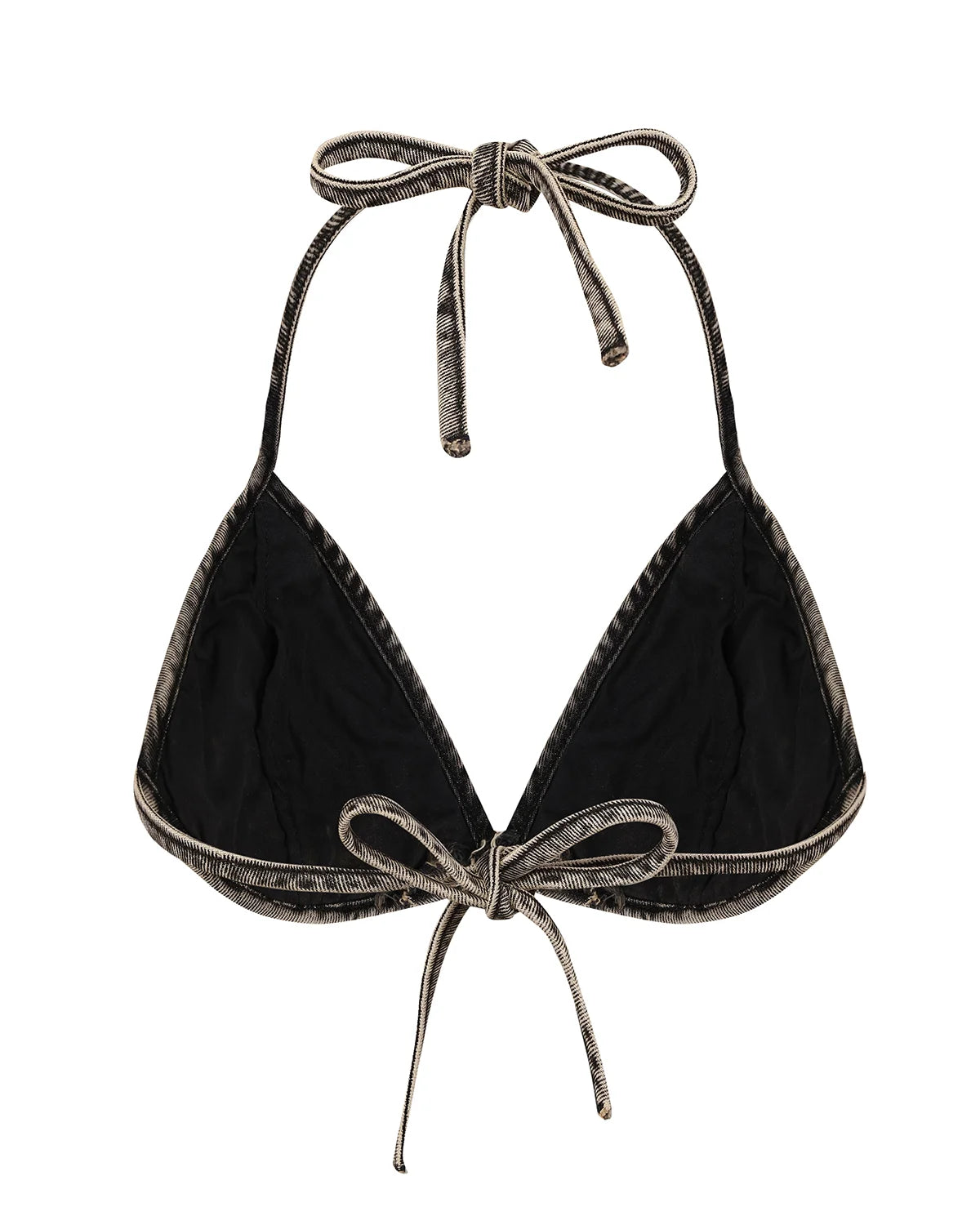 Personsoul Embroidered Mythical Beast Motif Bikini Top In Brown