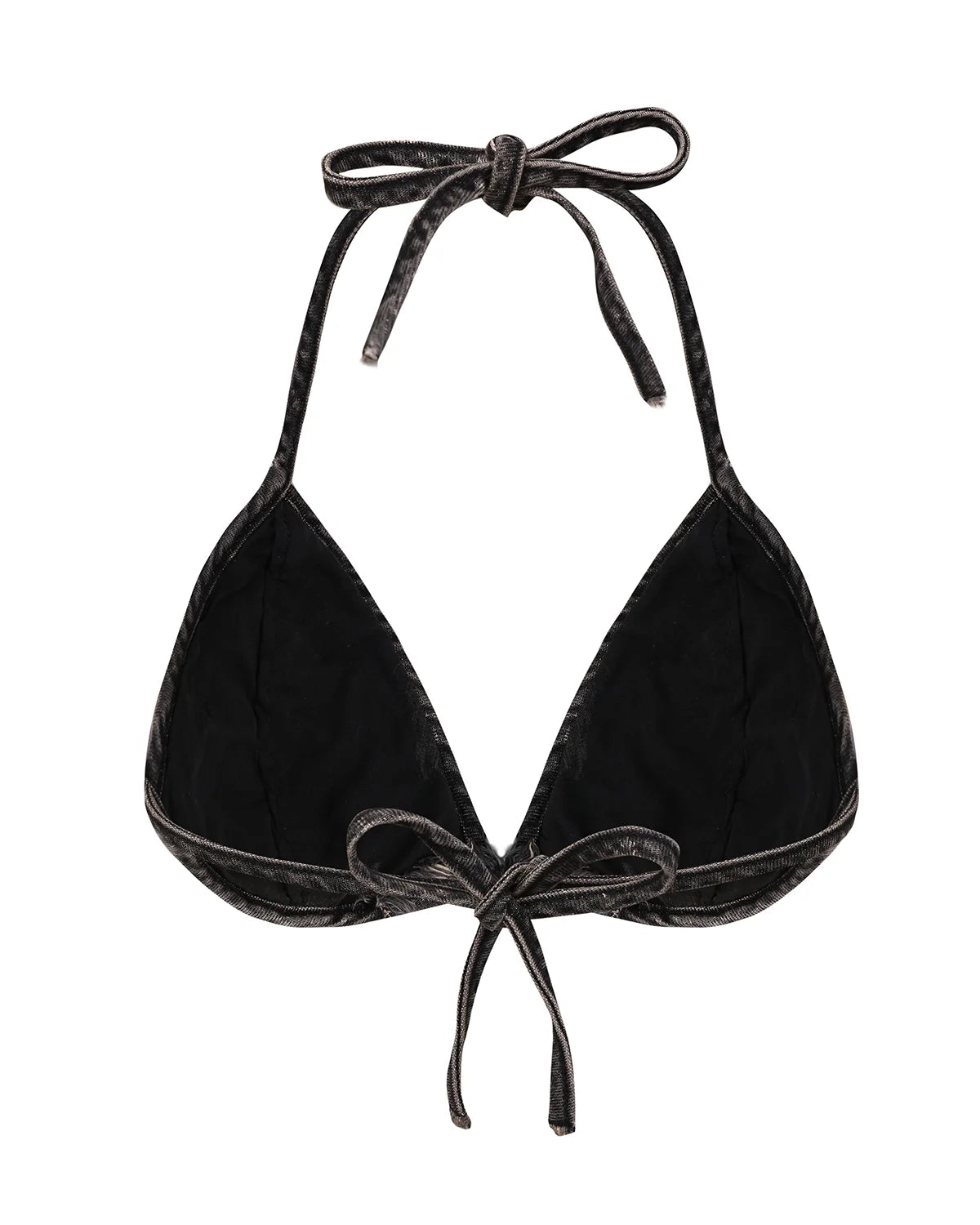 Personsoul Embroidered Mythical Beast Motif Bikini Top In Black