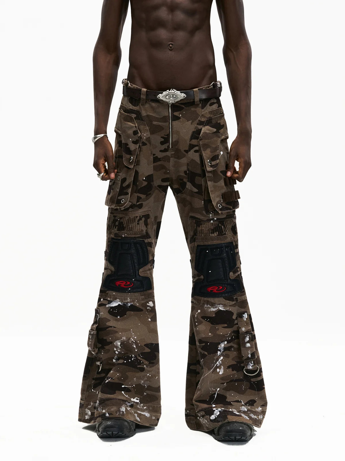 Personsoul Mico-flare Camo Cargo Pant