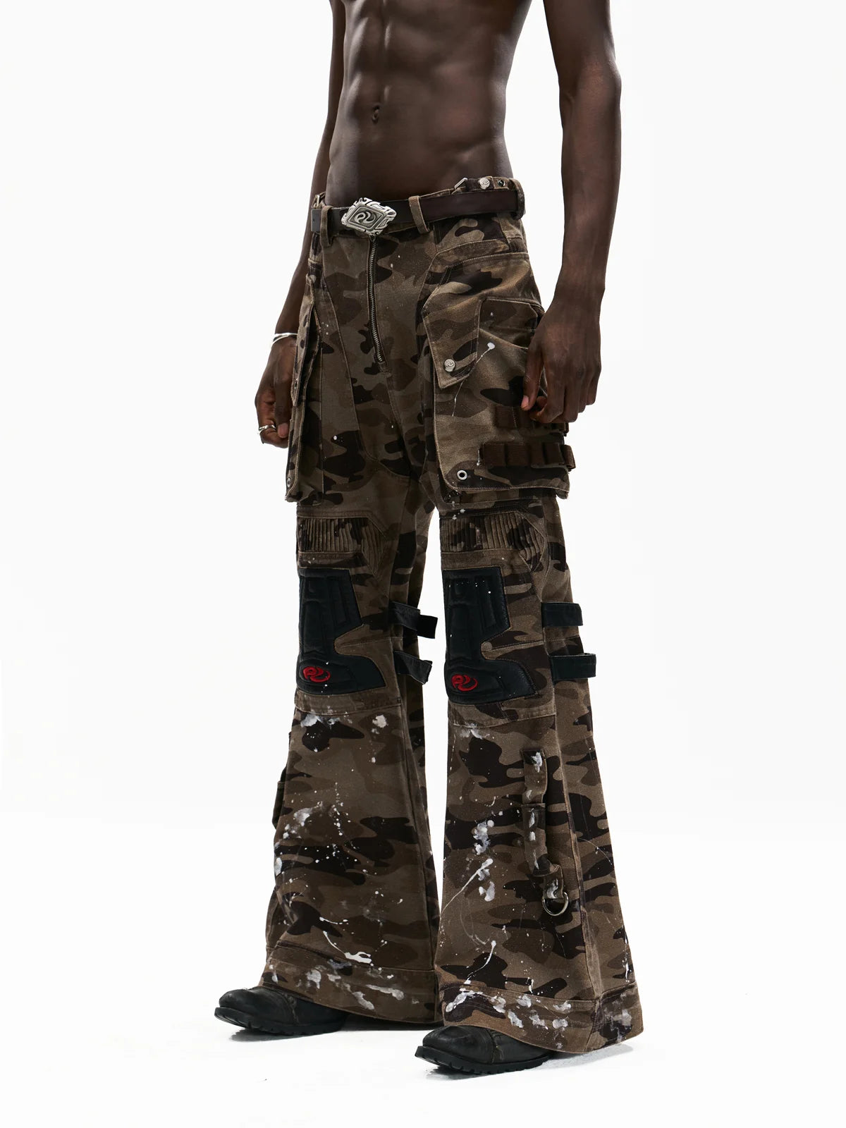 Personsoul Mico-flare Camo Cargo Pant