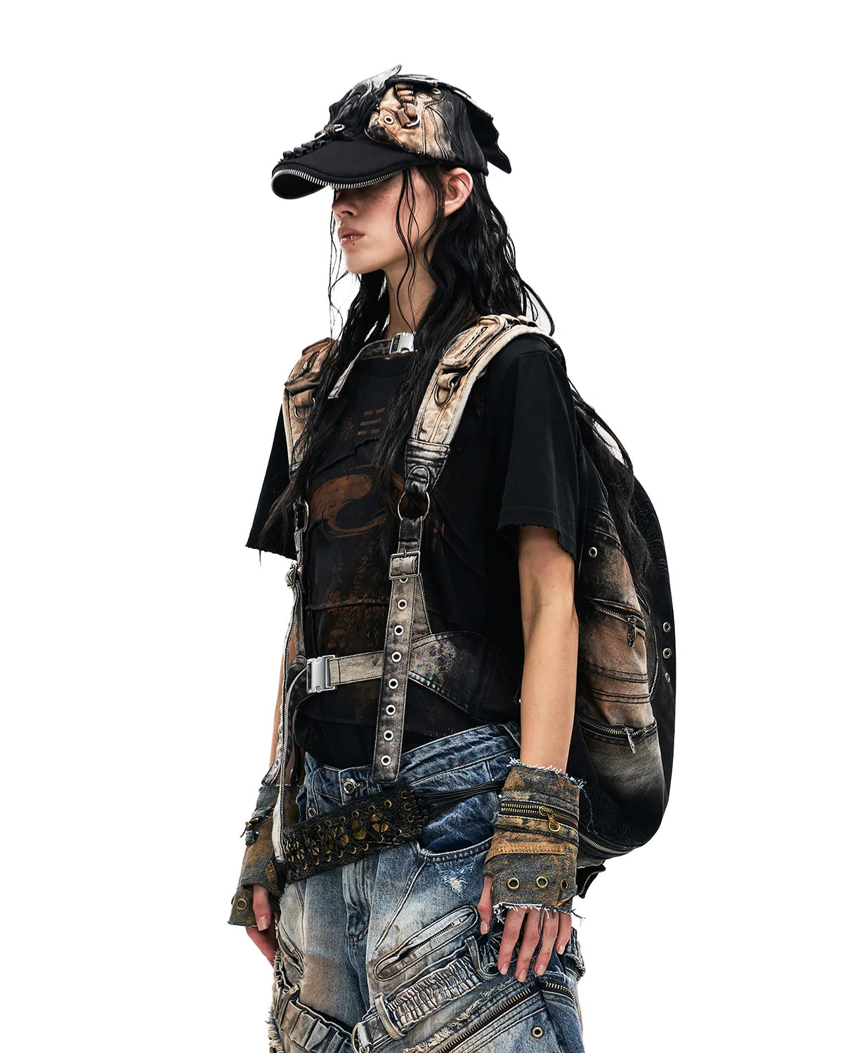 Personsoul Bagua Fuxi Printed T-Shirt In Black