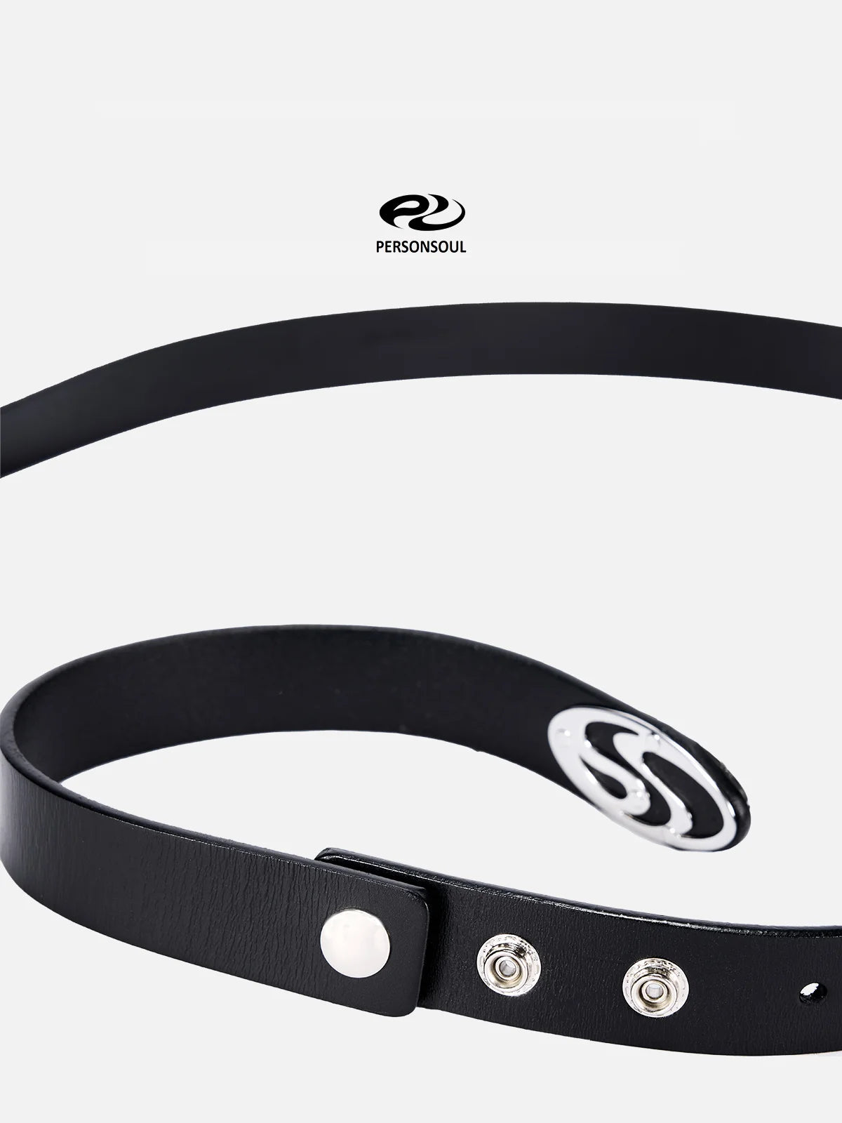 Personsoul Shaped Pin Buckle Leather Belt