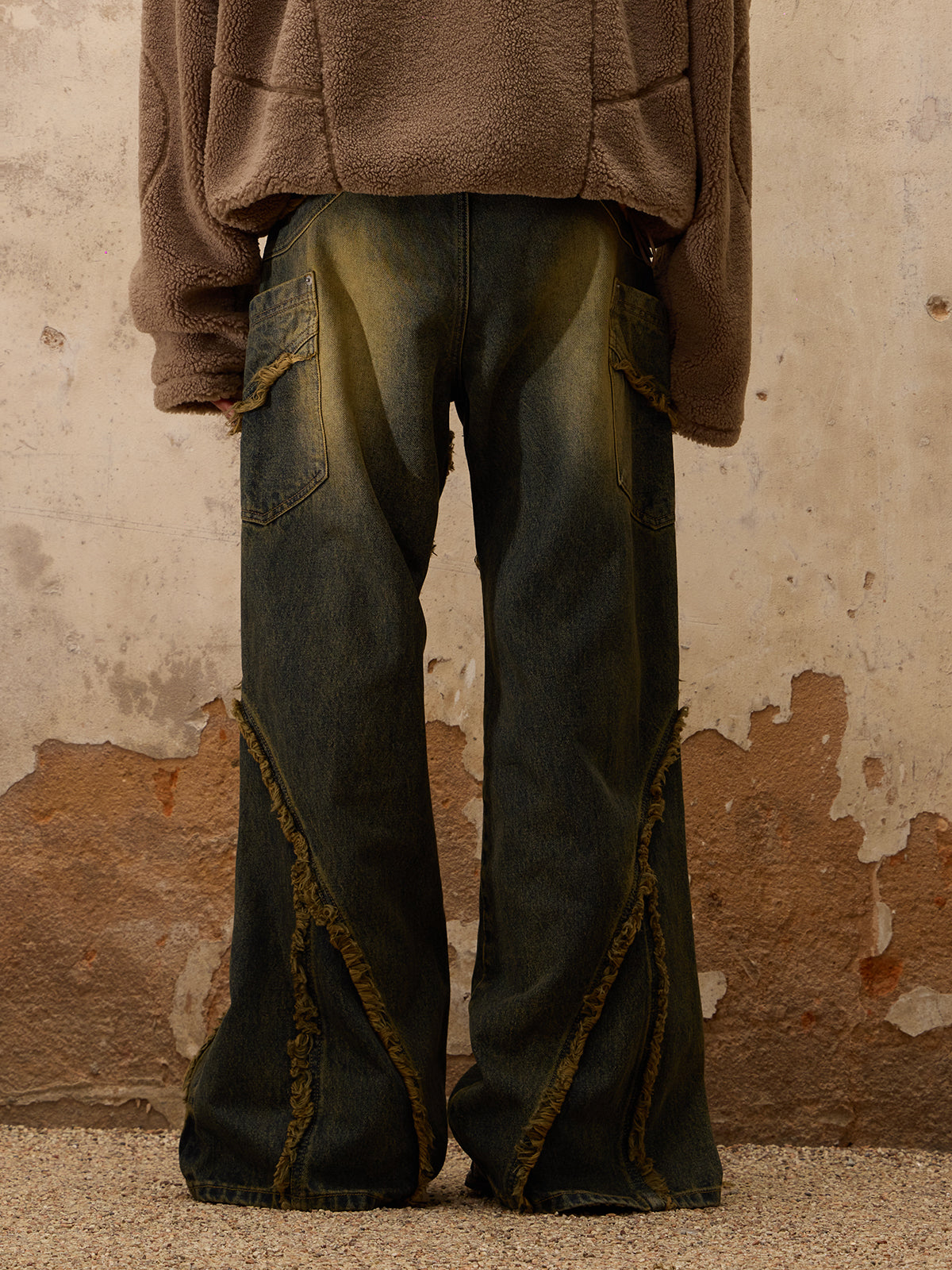 Personsoul Destructive  Denim Retro Blue Jeans