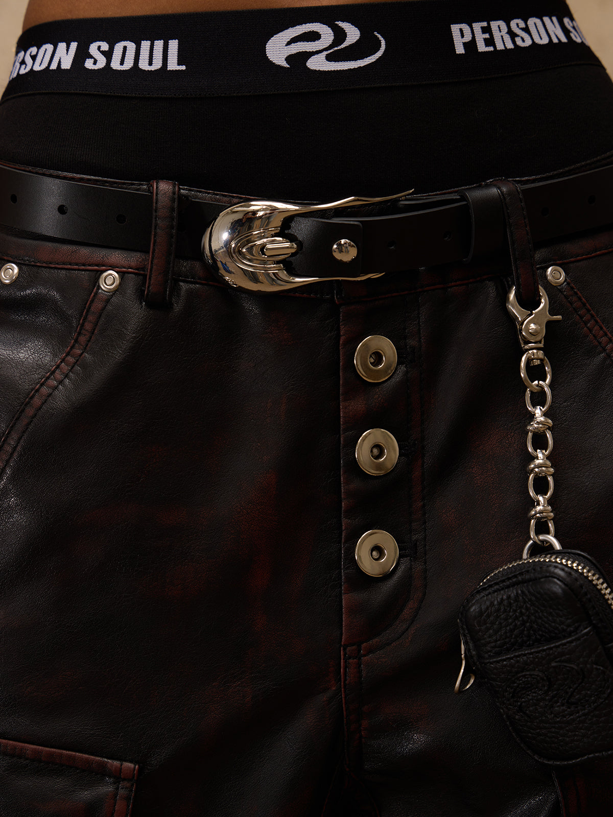 Personsoul Beetle Faxu-Leather Pant