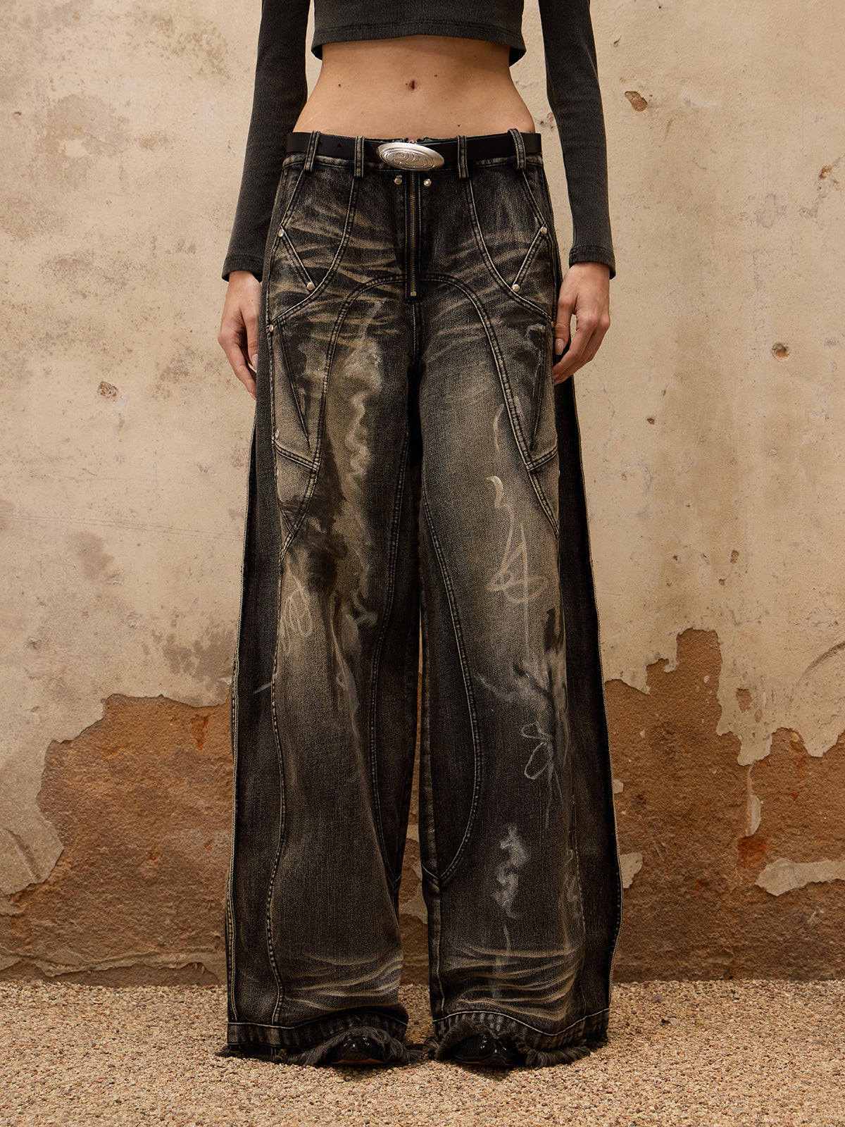 Personsoul Graffiti Contour Jeans