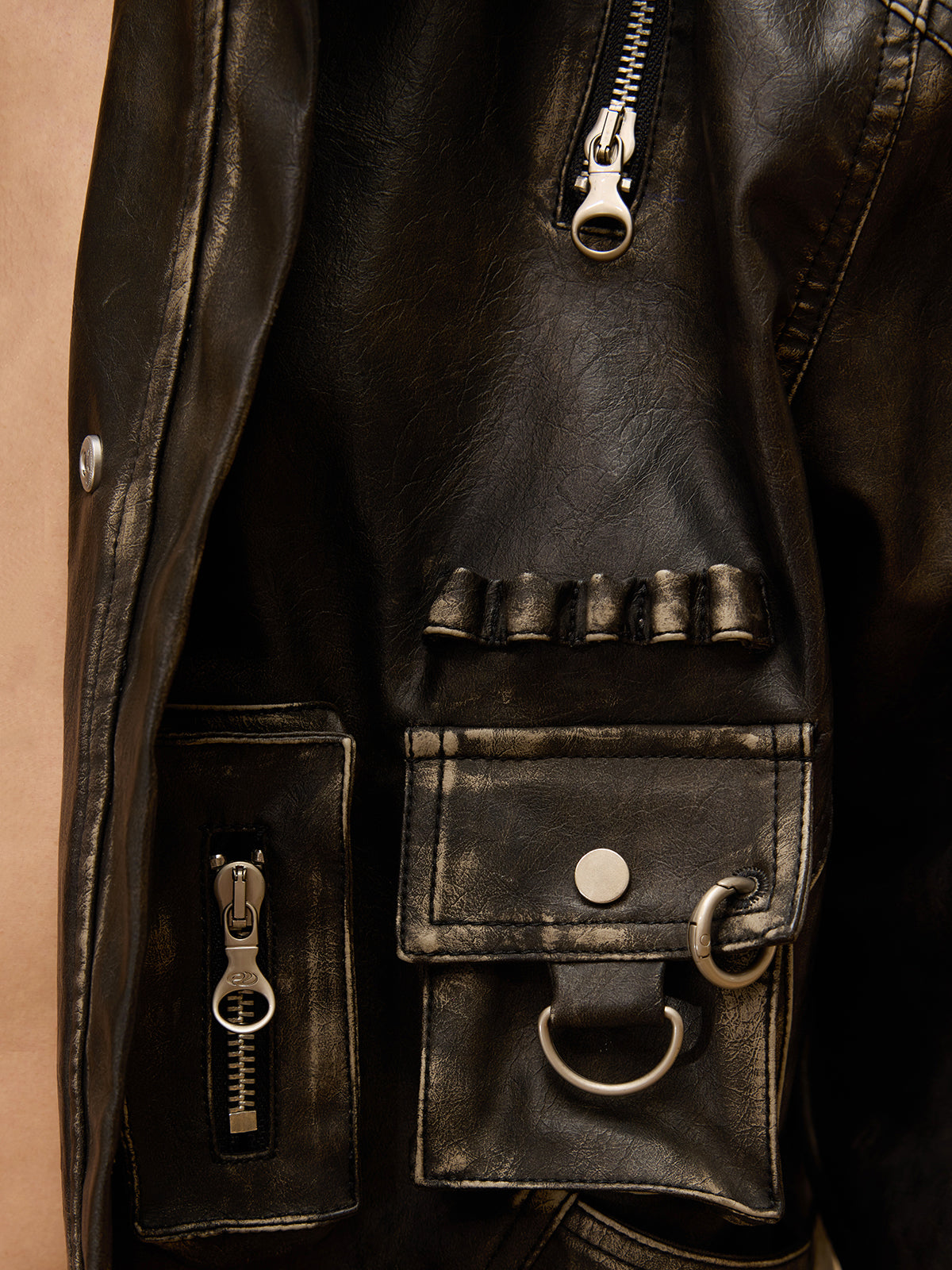 Personsoul Vintage Brush Leather Jacket