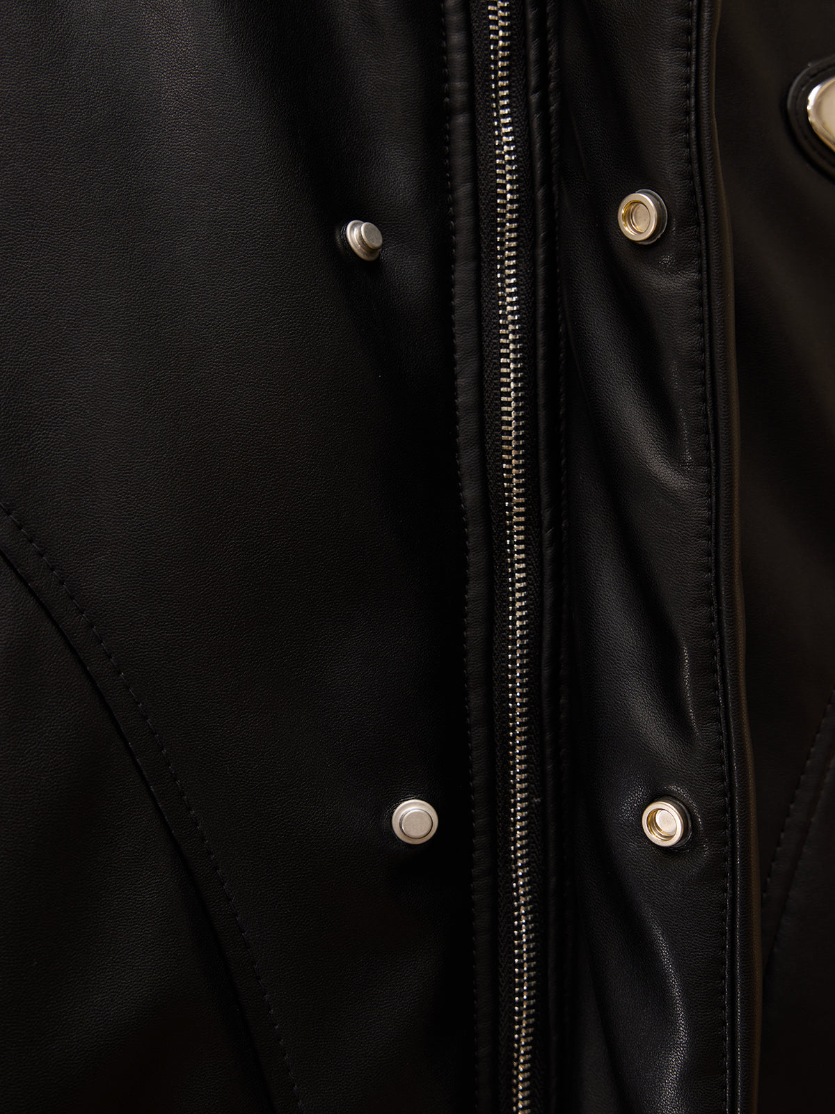 Personsoul Mid Faux-Leather Coat