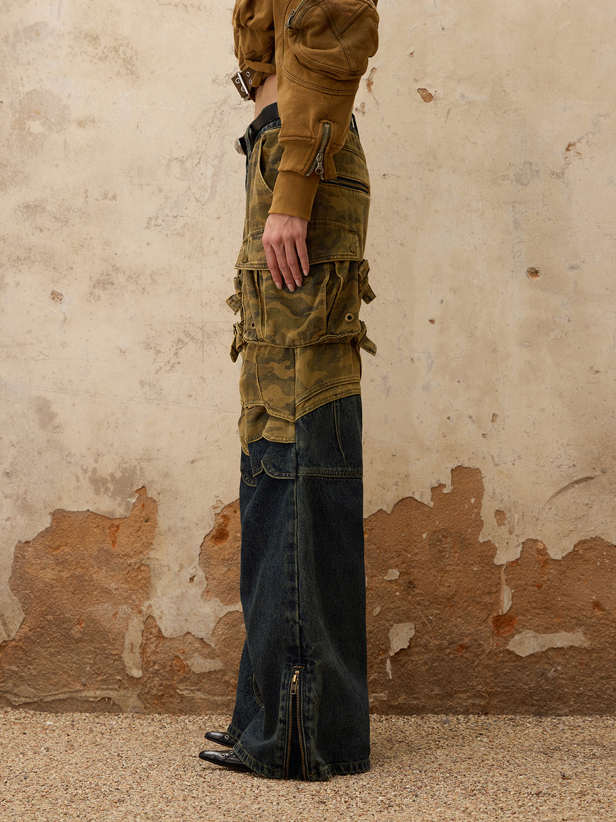 Personsoul Splicing Denim Jeans