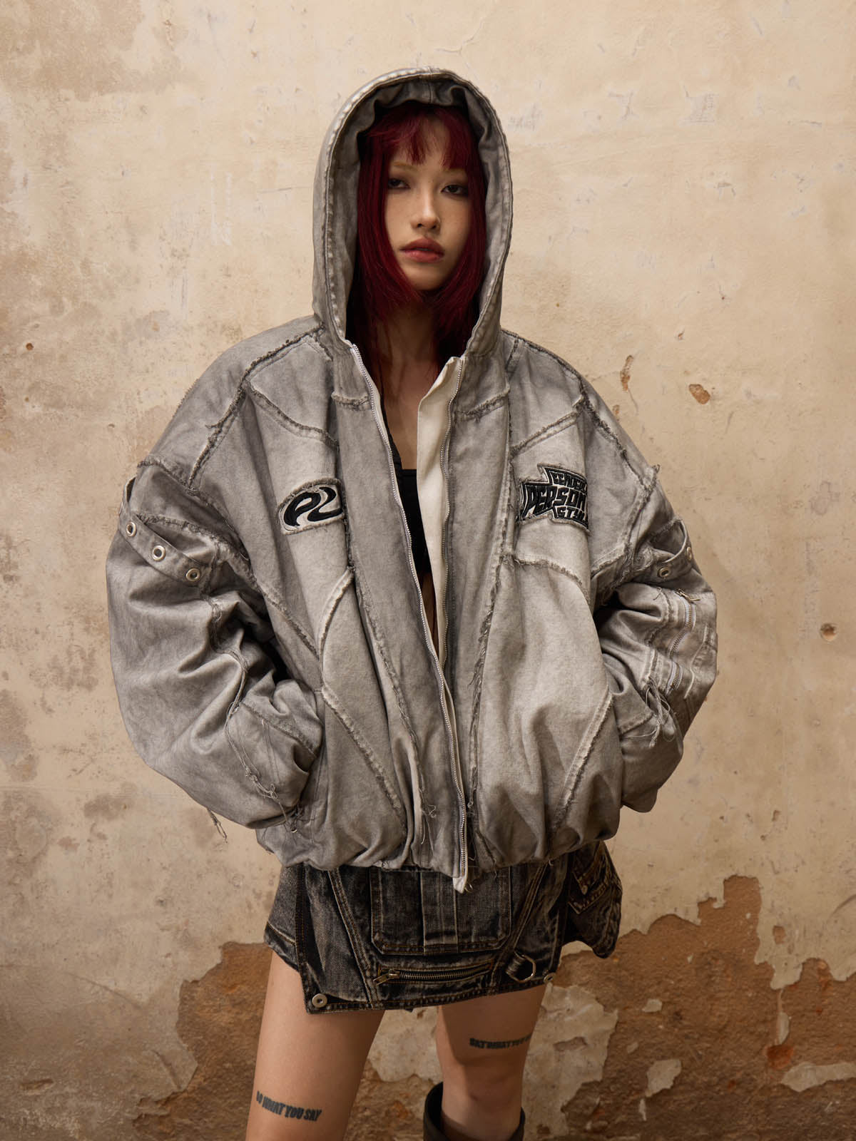 Personsoul Hand Brushed Dirty Cotton Coat