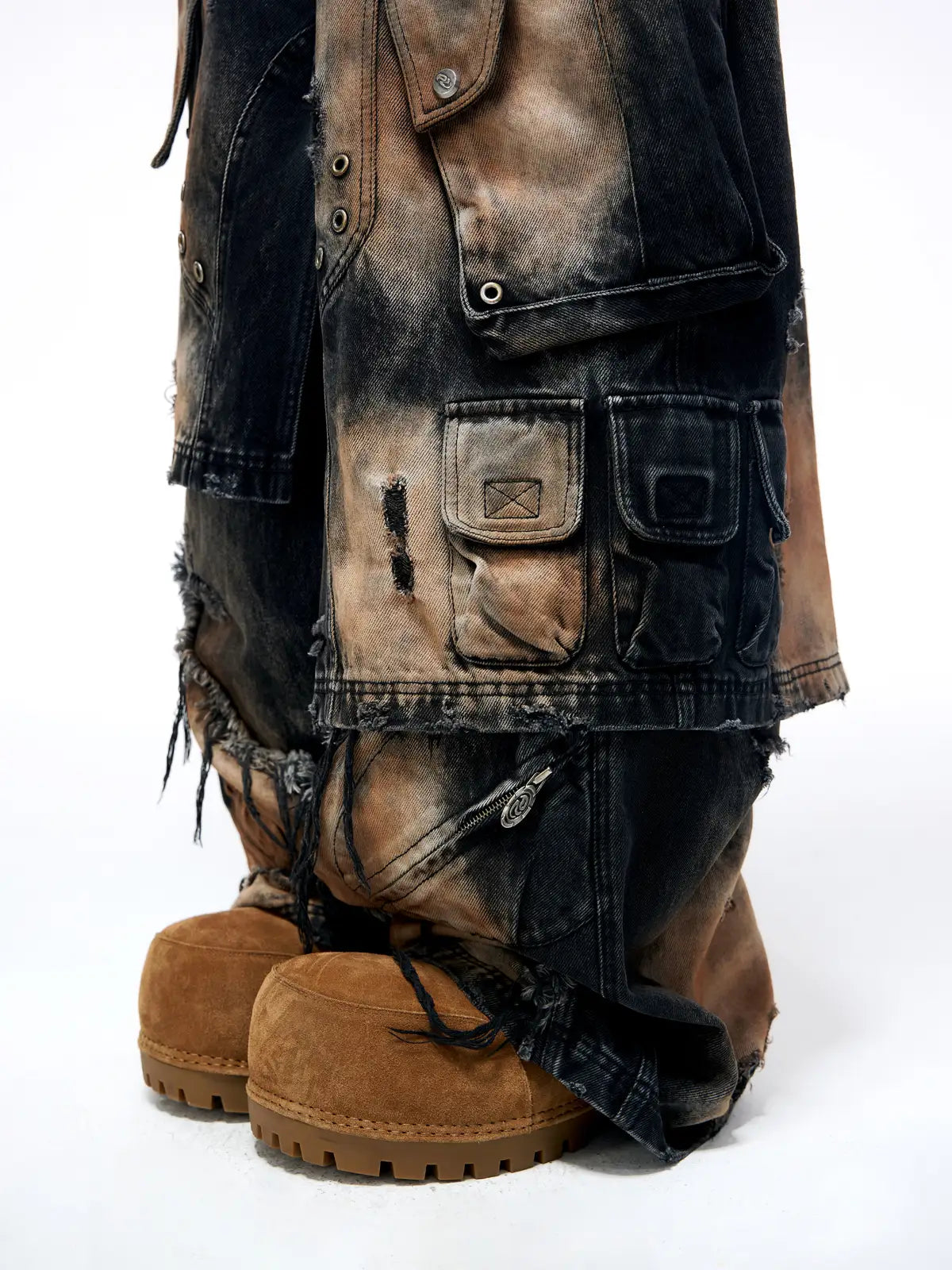 Personsoul Armor Faux Skirt Mud Dye Cargo Pants