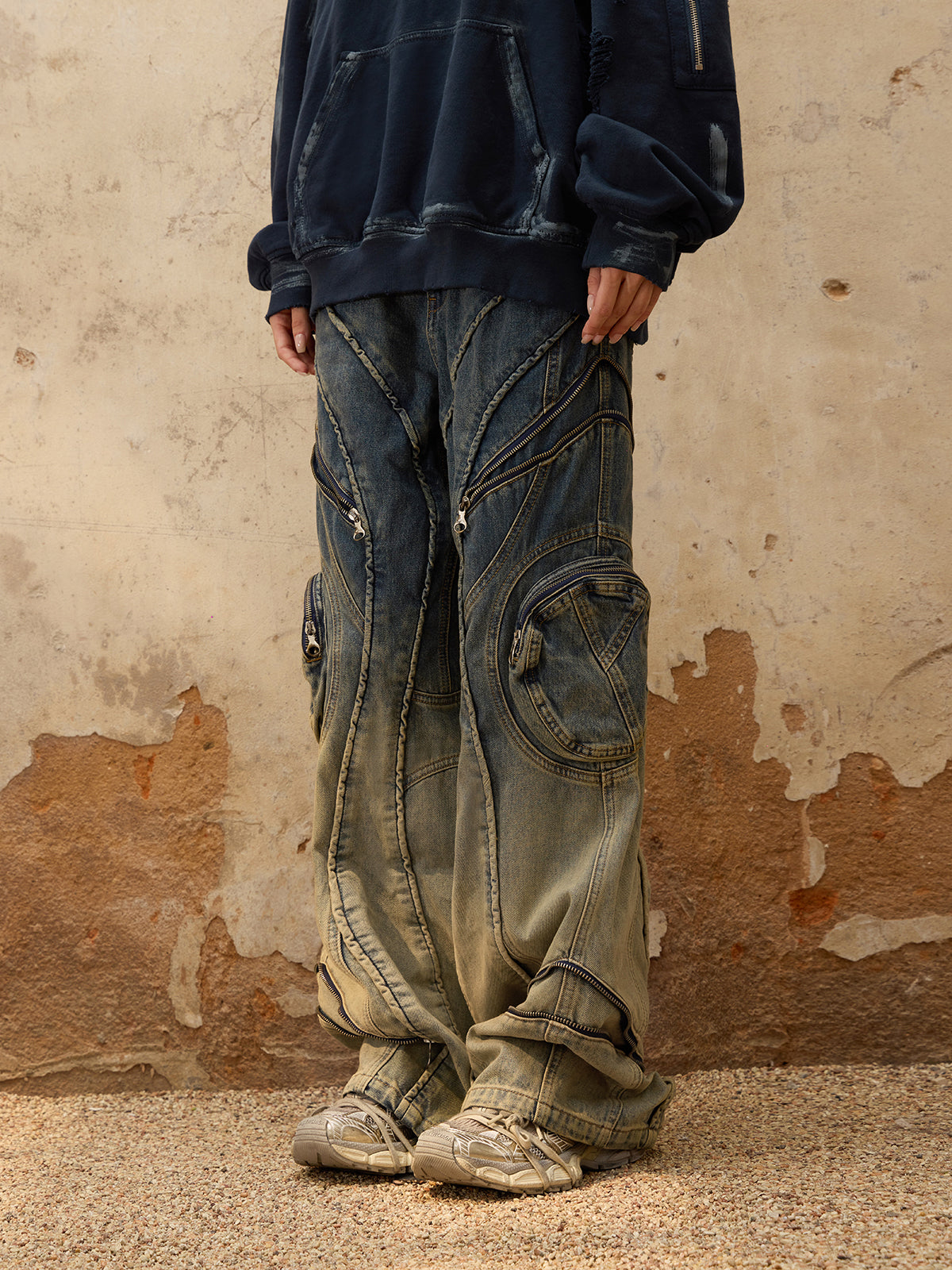 Personsoul Washing Gradient Denim Jeans