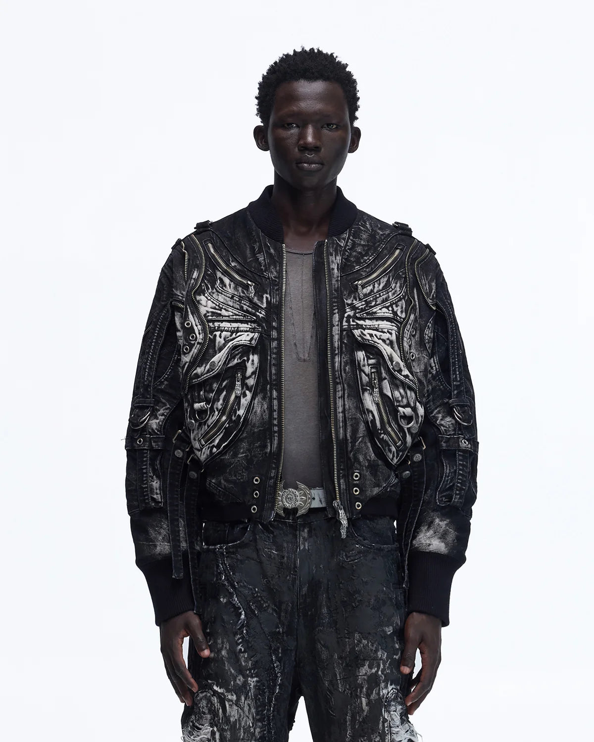 Personsoul Deconstructed & Washed Denim Utility Jacket – personsoul