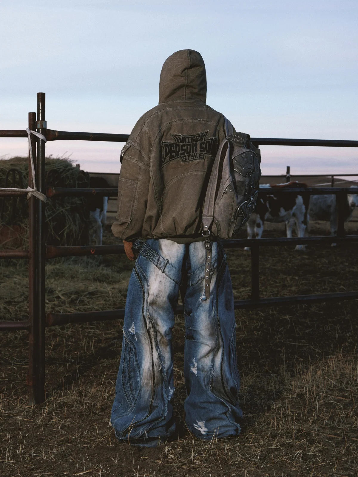 Personsoul Hand Brushed Stain Cotton Jacket