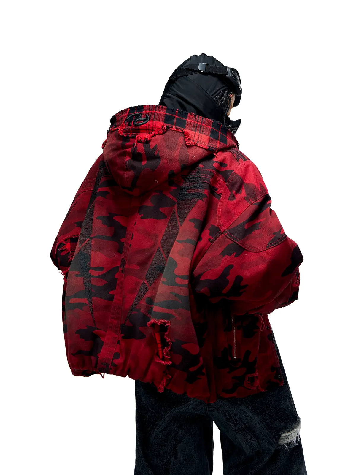 Personsoul Red Camo Hoodie  Cotton Jacket