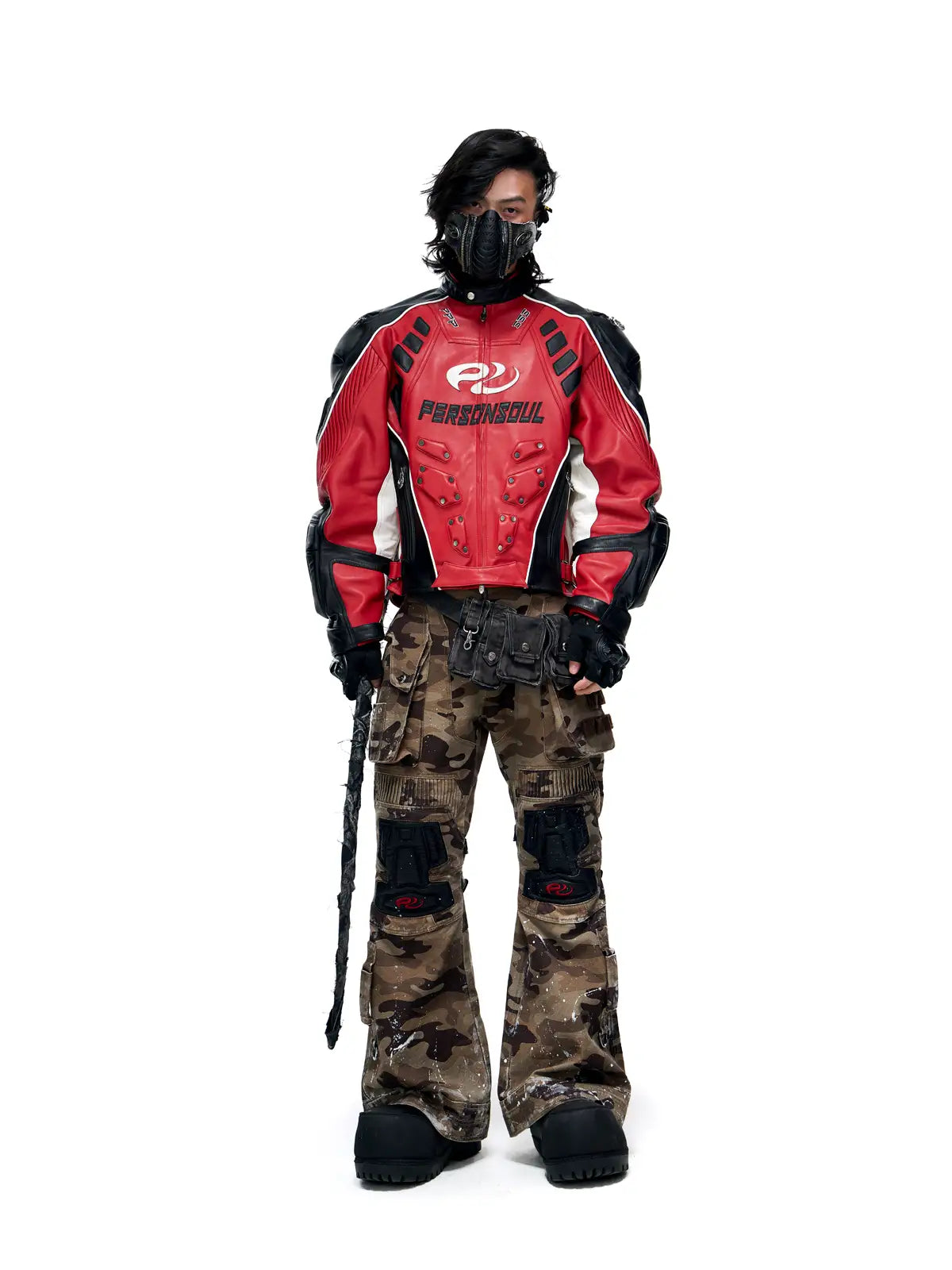 Personsoul Sheepskin Racing Jacket