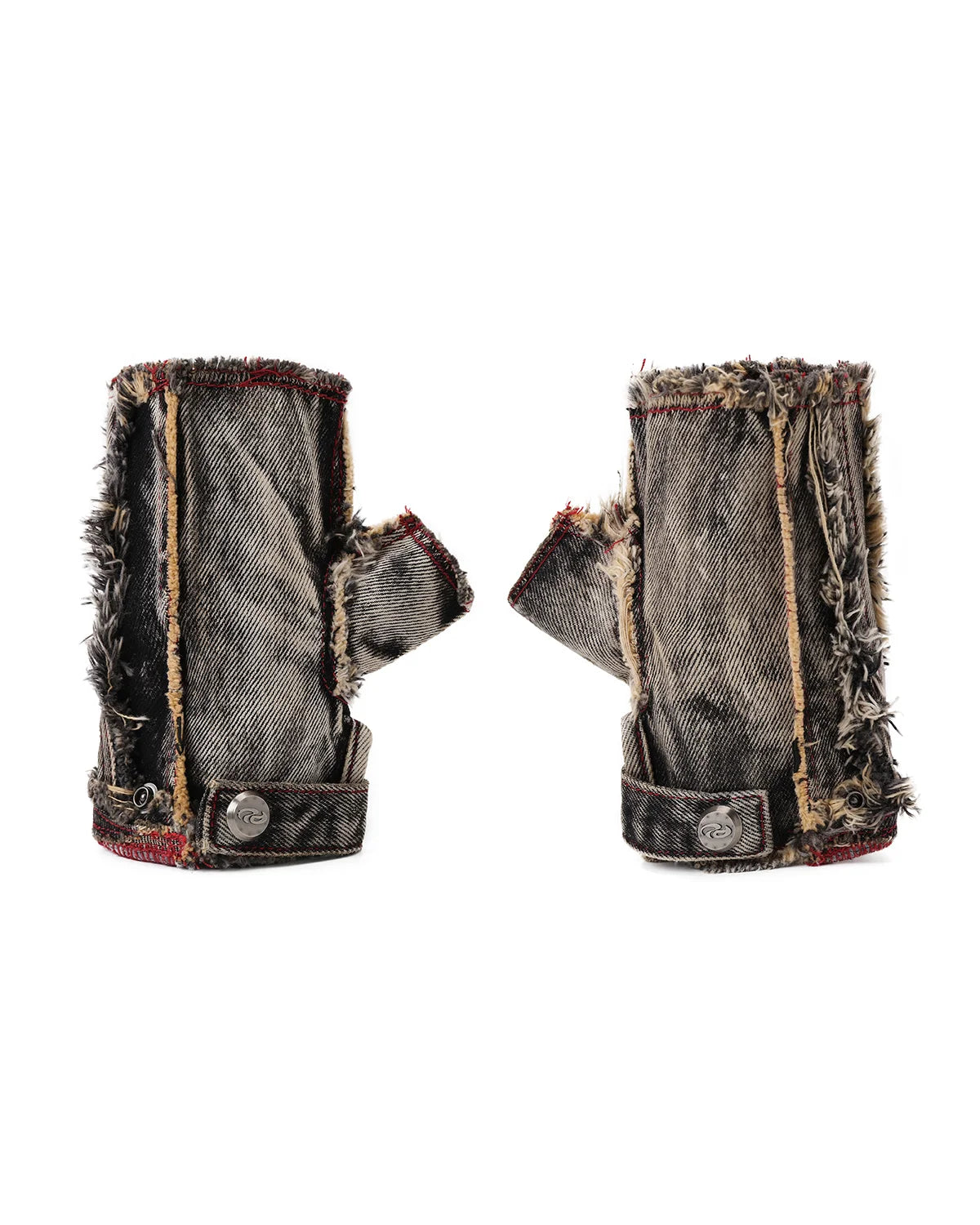 Personsoul Guardian Beast Frayed Denim Gloves