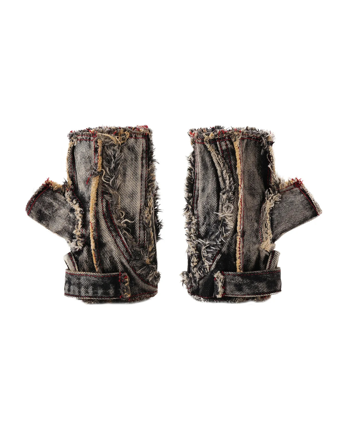 Personsoul Guardian Beast Frayed Denim Gloves