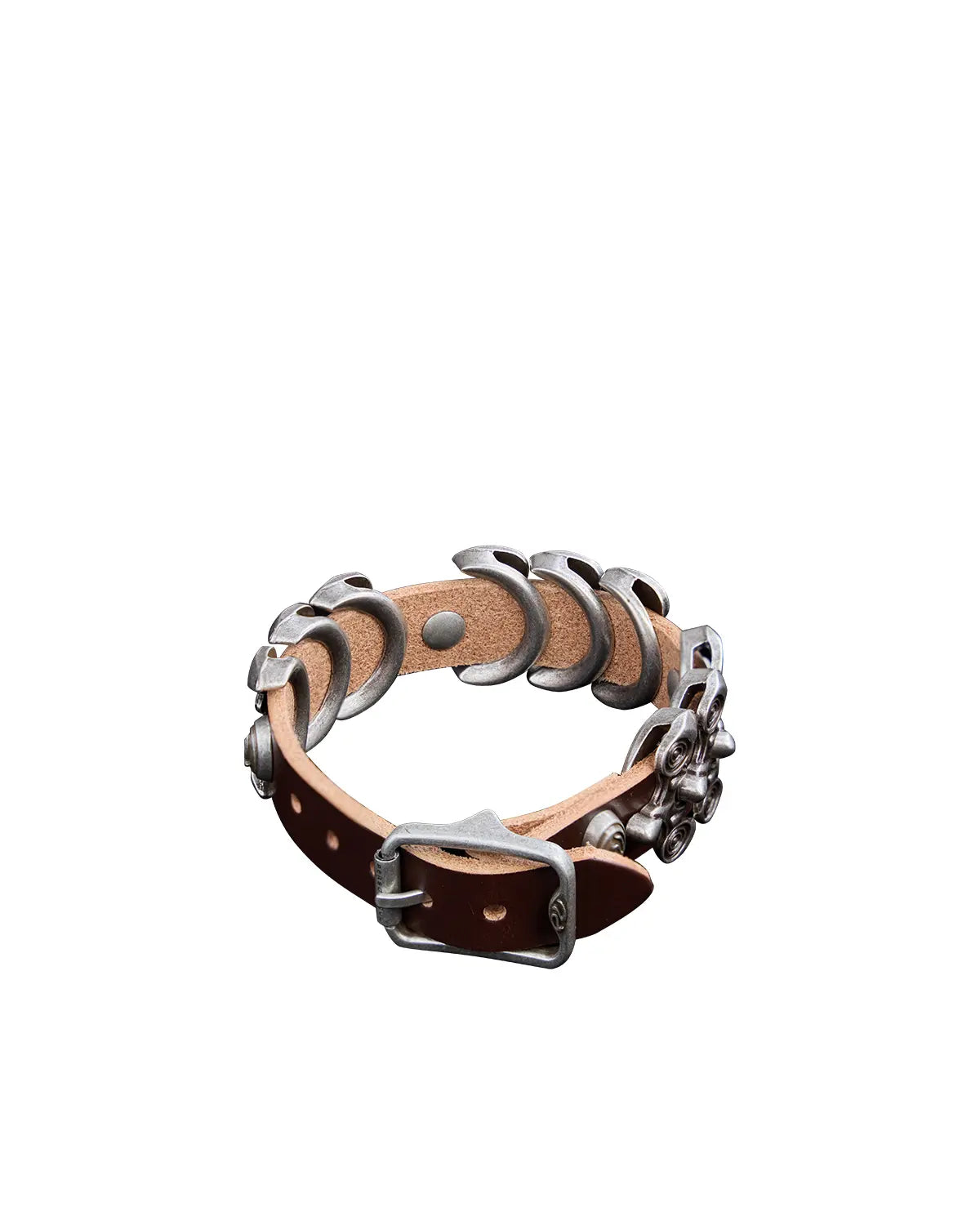 Personsoul Top-Grain Cowhide Hardware Xuan Bird Bracelet In Brown