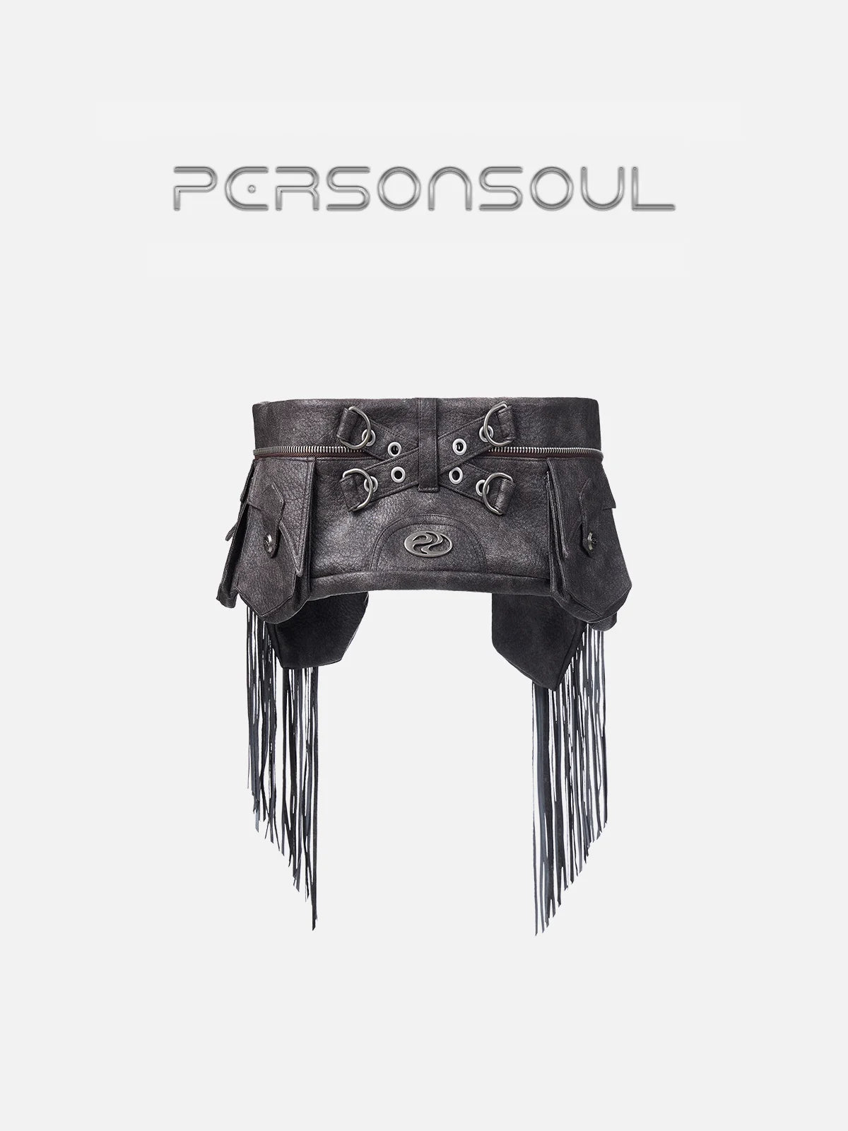 Personsoul Logo Silver-Plated Leather Belt - personsoul