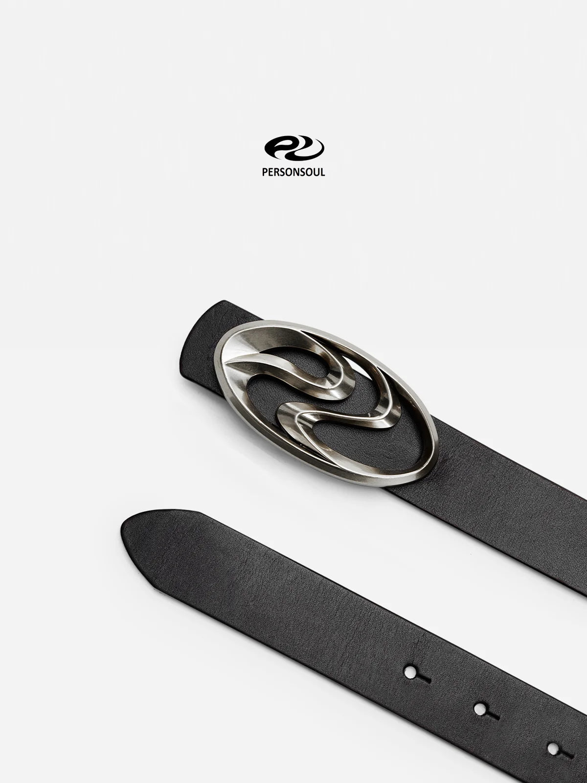 Personsoul Logo Silver-Plated Leather Belt - personsoul