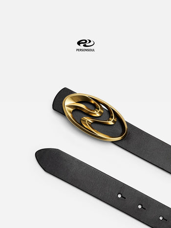 Personsoul Logo Silver-Plated Leather Belt - personsoul