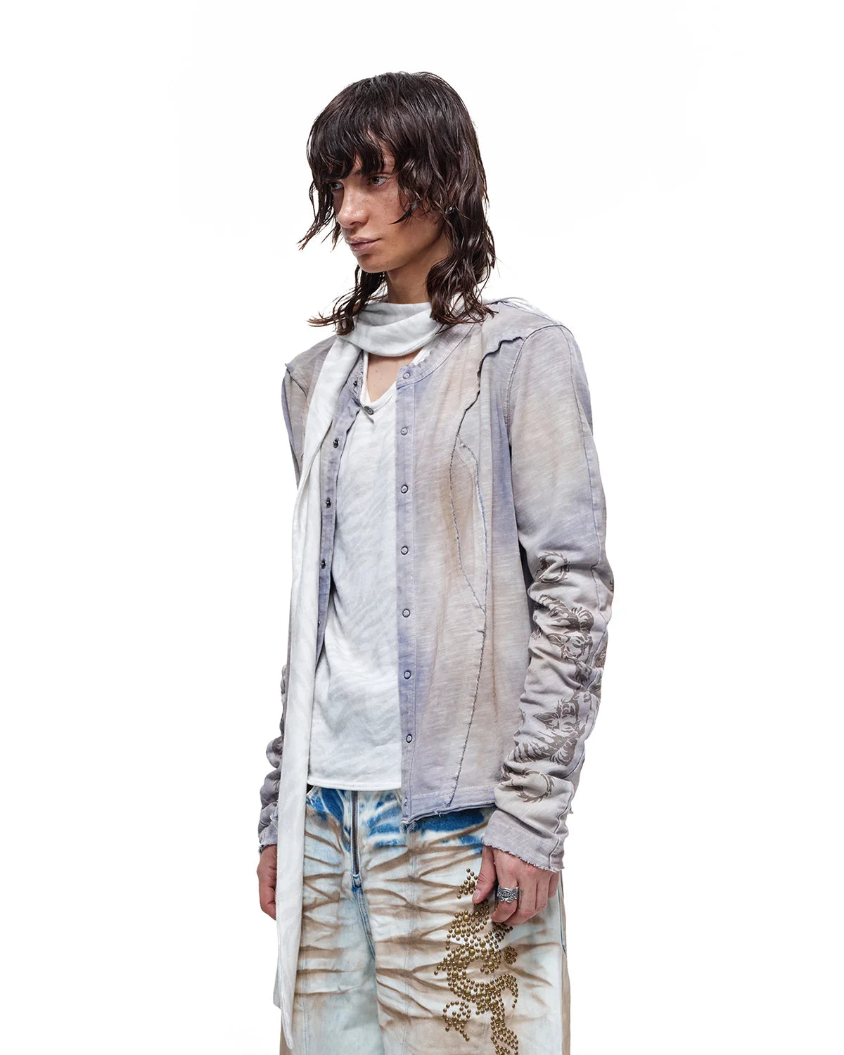 Personsoul Structured Cardigan Blue