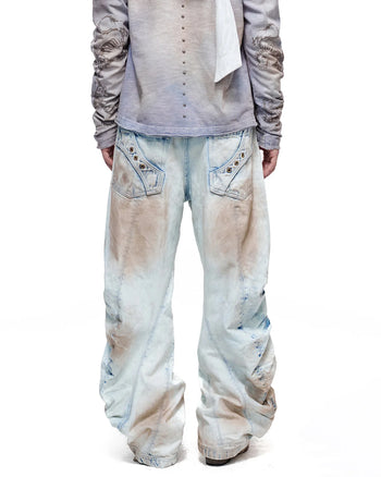 Personsoul Whiskered Rhinestone Vintage Jeans aus Denim