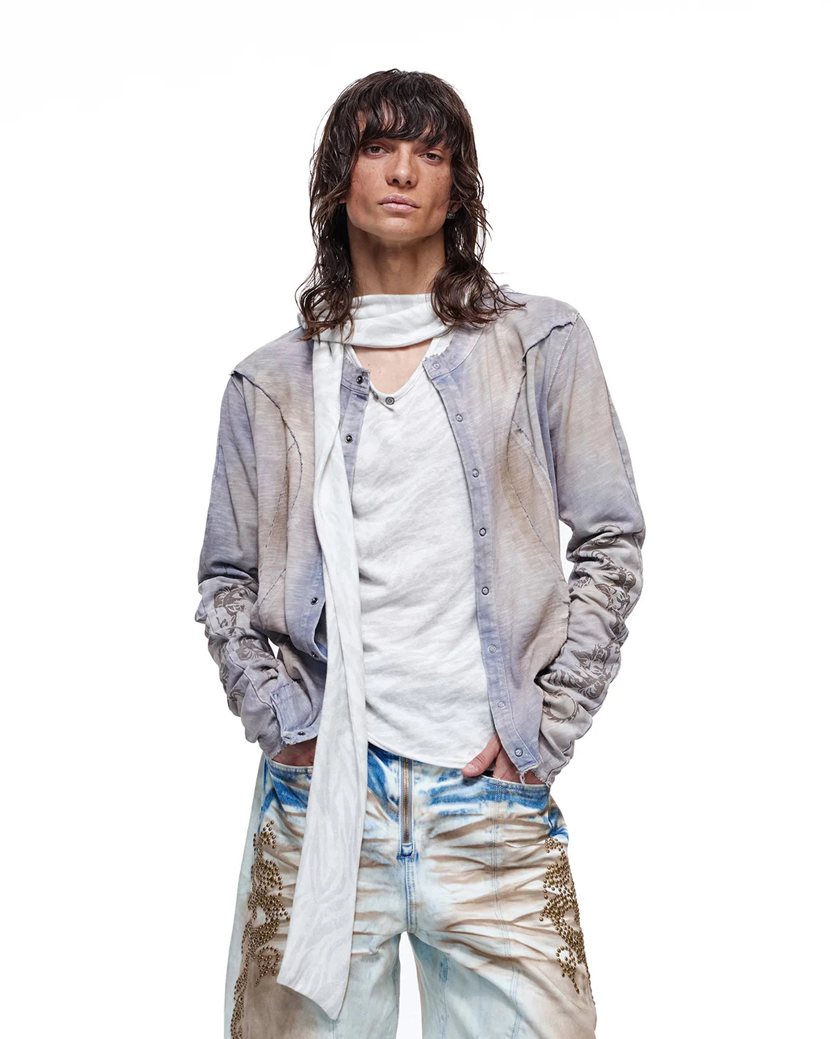 Personsoul Structured Cardigan Blue