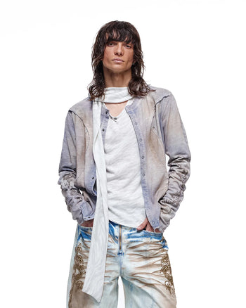 Personsoul Structured Cardigan Blue