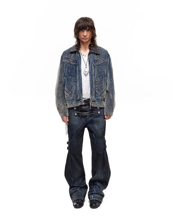 Personsoul Blue-Black Gradient Sculpted Jeans
