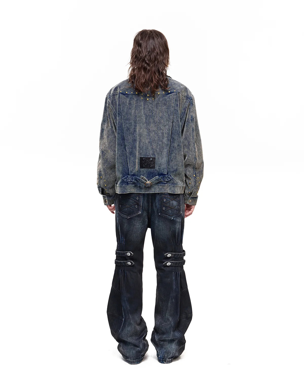 Personsoul Blue-Black Gradient Sculpted Jeans