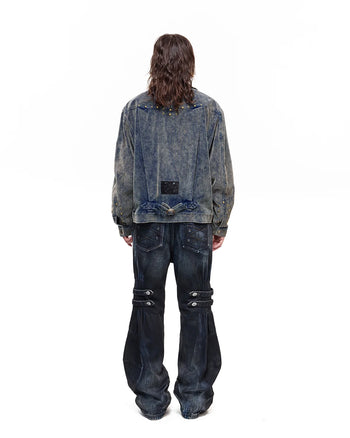 Personsoul Blue-Black Gradient Sculpted Jeans