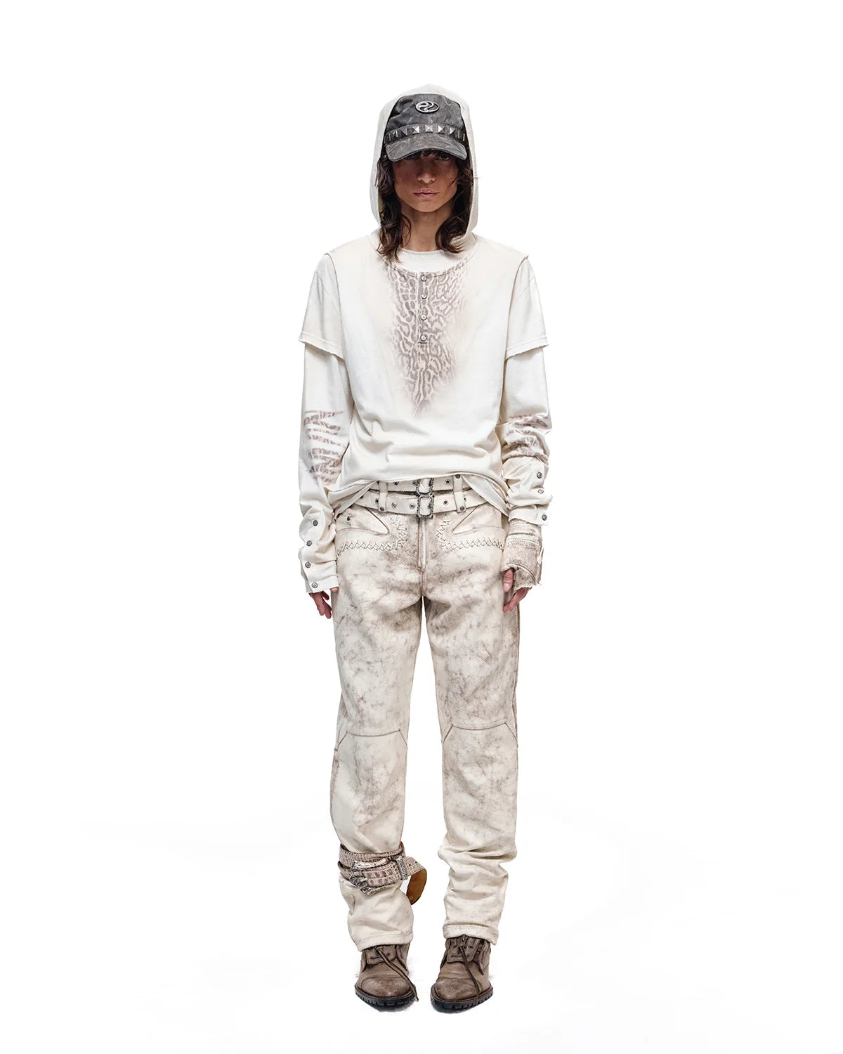 Personsoul Double-Layer Animal Print Hoodie
