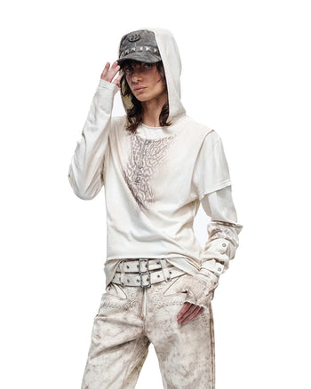 Personsoul Double-Layer Animal Print Hoodie