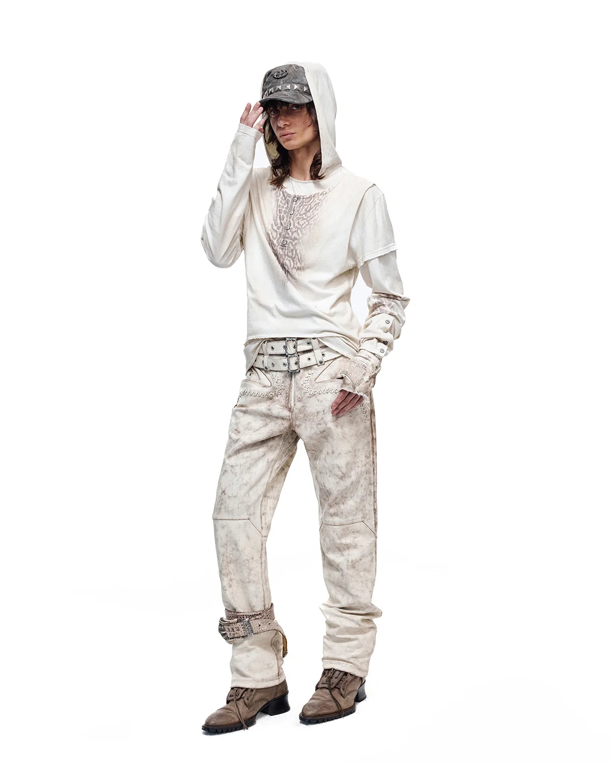 Personsoul Double-Layer Animal Print Hoodie