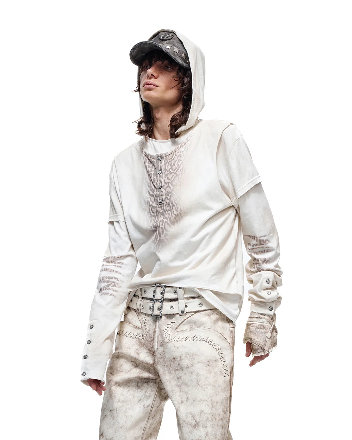 Personsoul Double-Layer Animal Print Hoodie